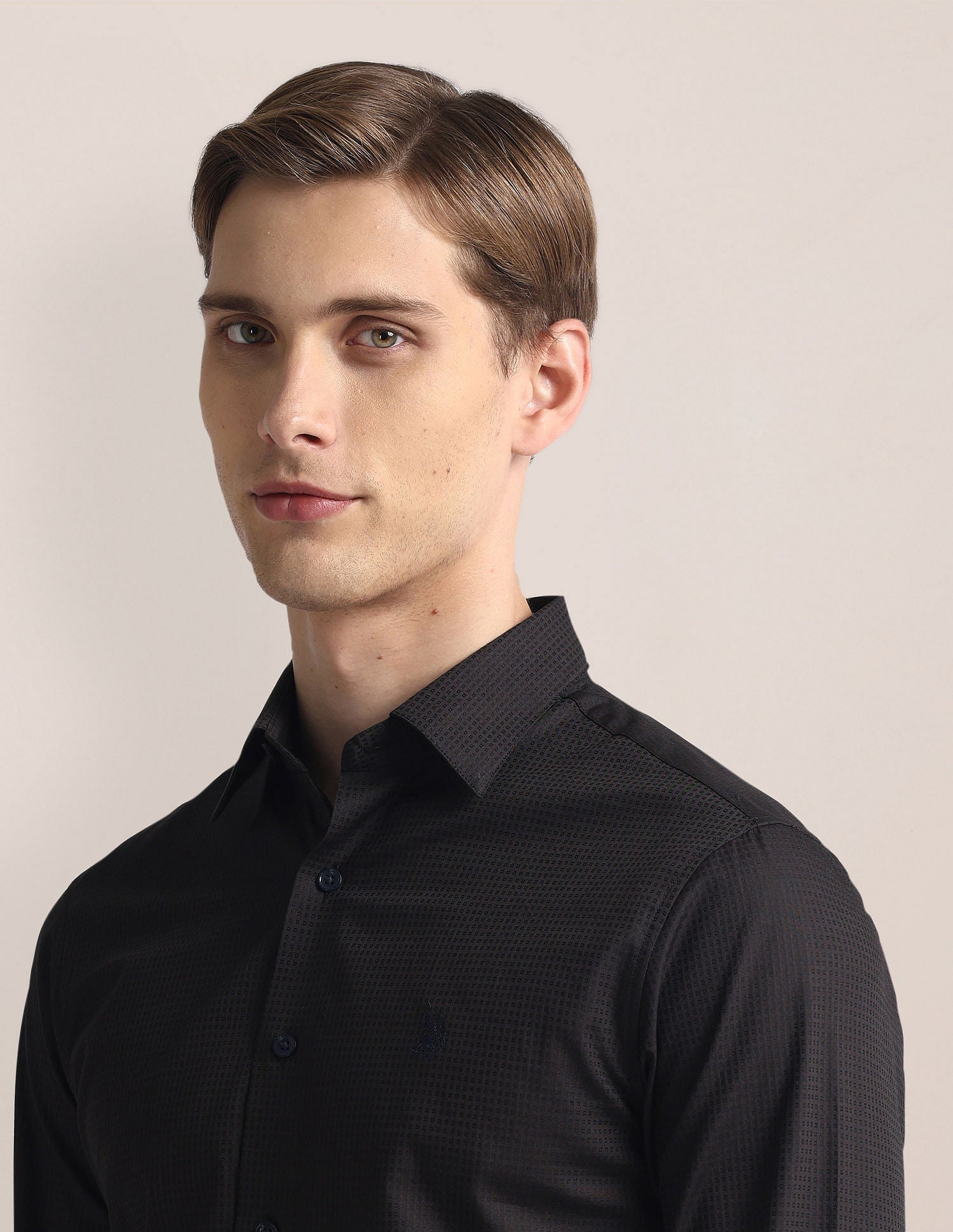 Premium Cotton Dobby Shirt Brown - U.S. Polo Assn. India | Large