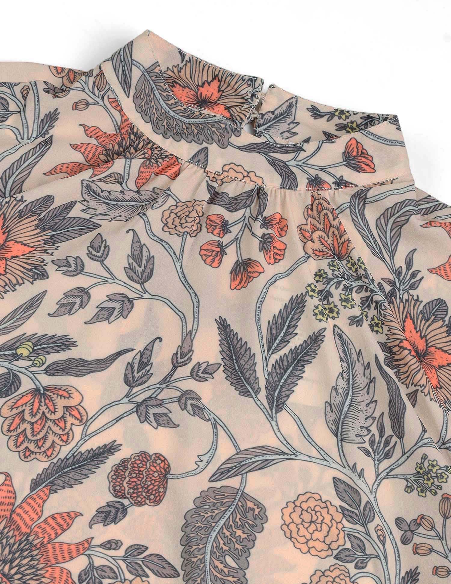 High Neck Floral Printed Top Multi-colour - U.S. POLO ASSN. | Large