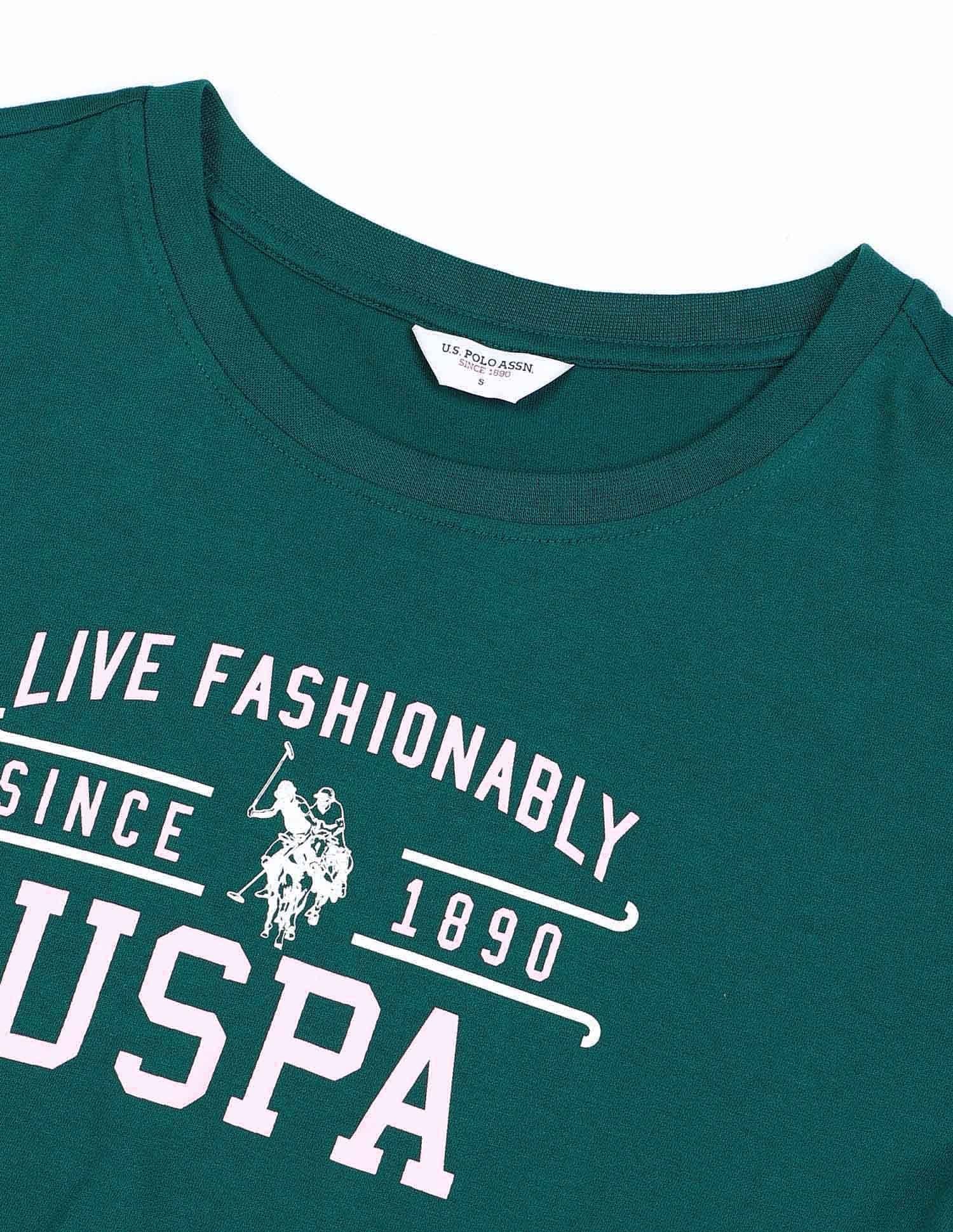 Regular Fit Brand Printed T-Shirt Dark Green - U.S. POLO ASSN. | Large