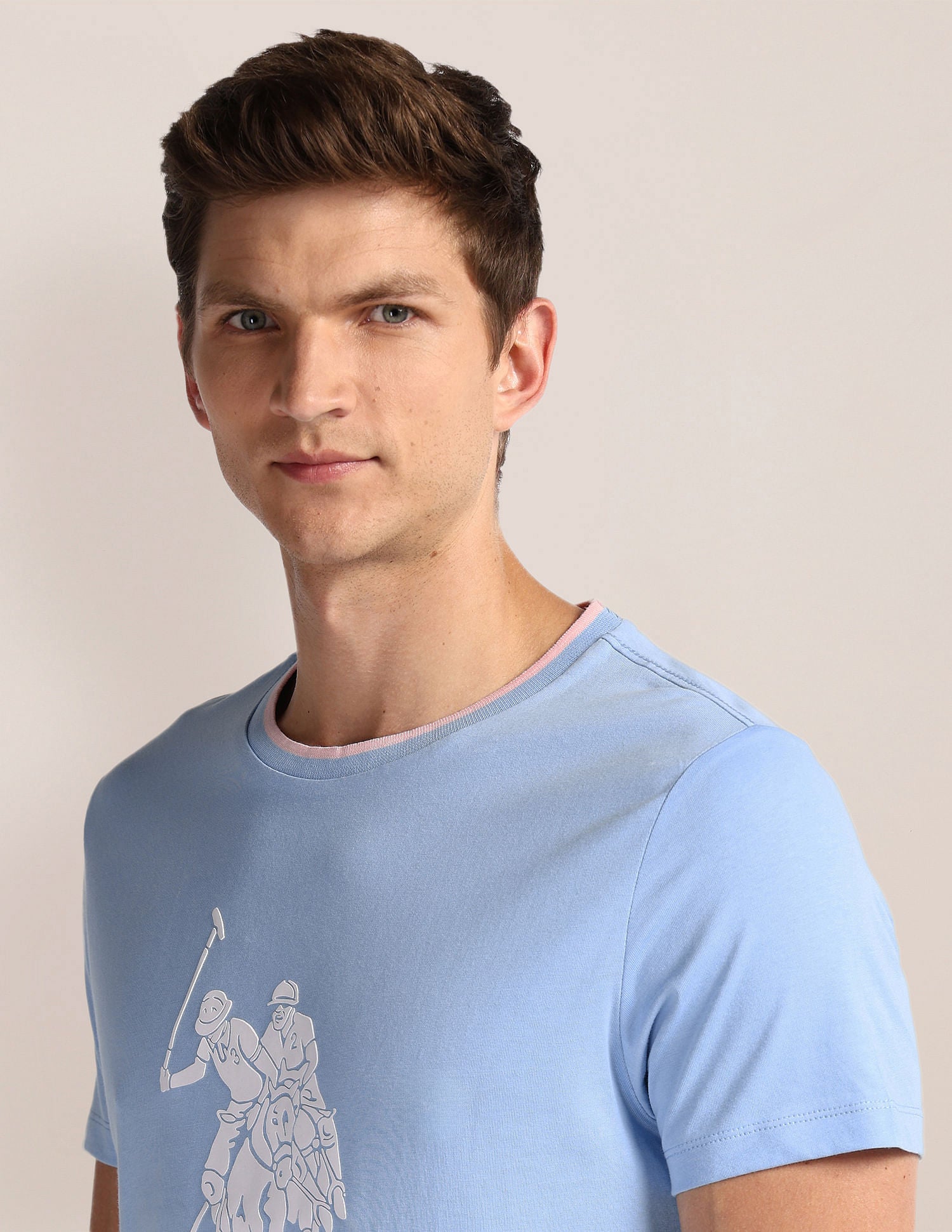 Brand Print Slim T-Shirt Blue - U.S. POLO ASSN. | Large