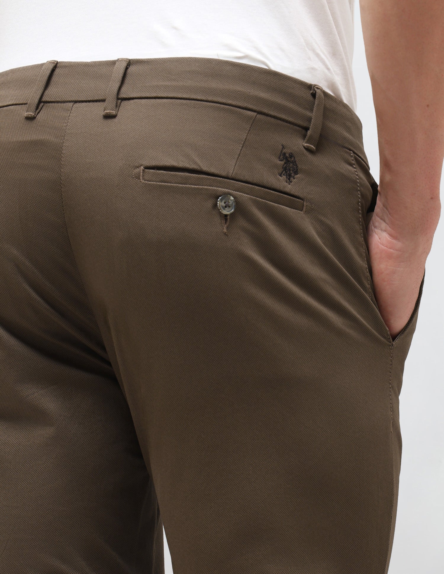 All Over Printed Austin Slim Fit Trousers Brown - U.S. Polo Assn. India | Large