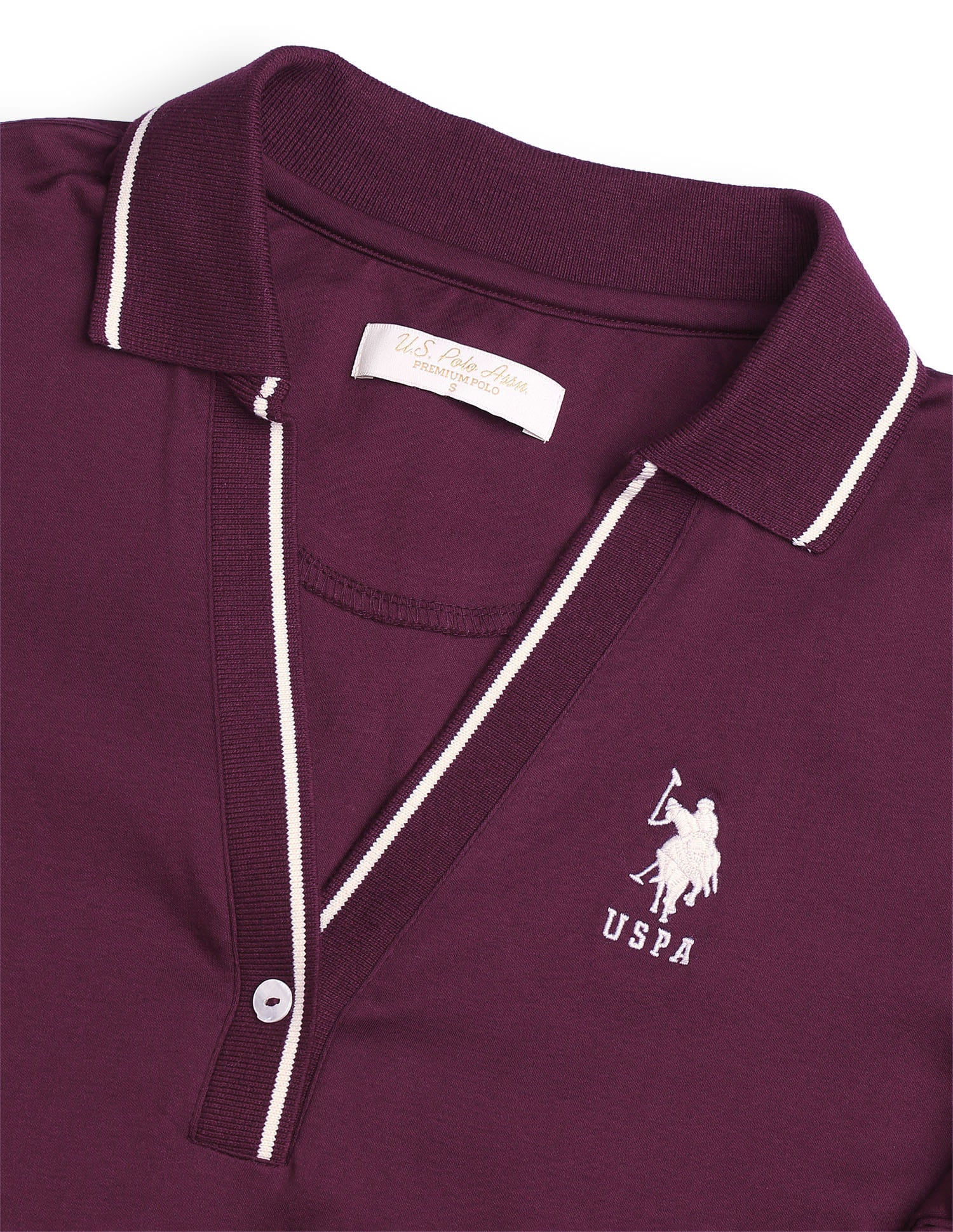 Regular Fit Solid Polo Shirt Purple - U.S. Polo Assn. India | Large