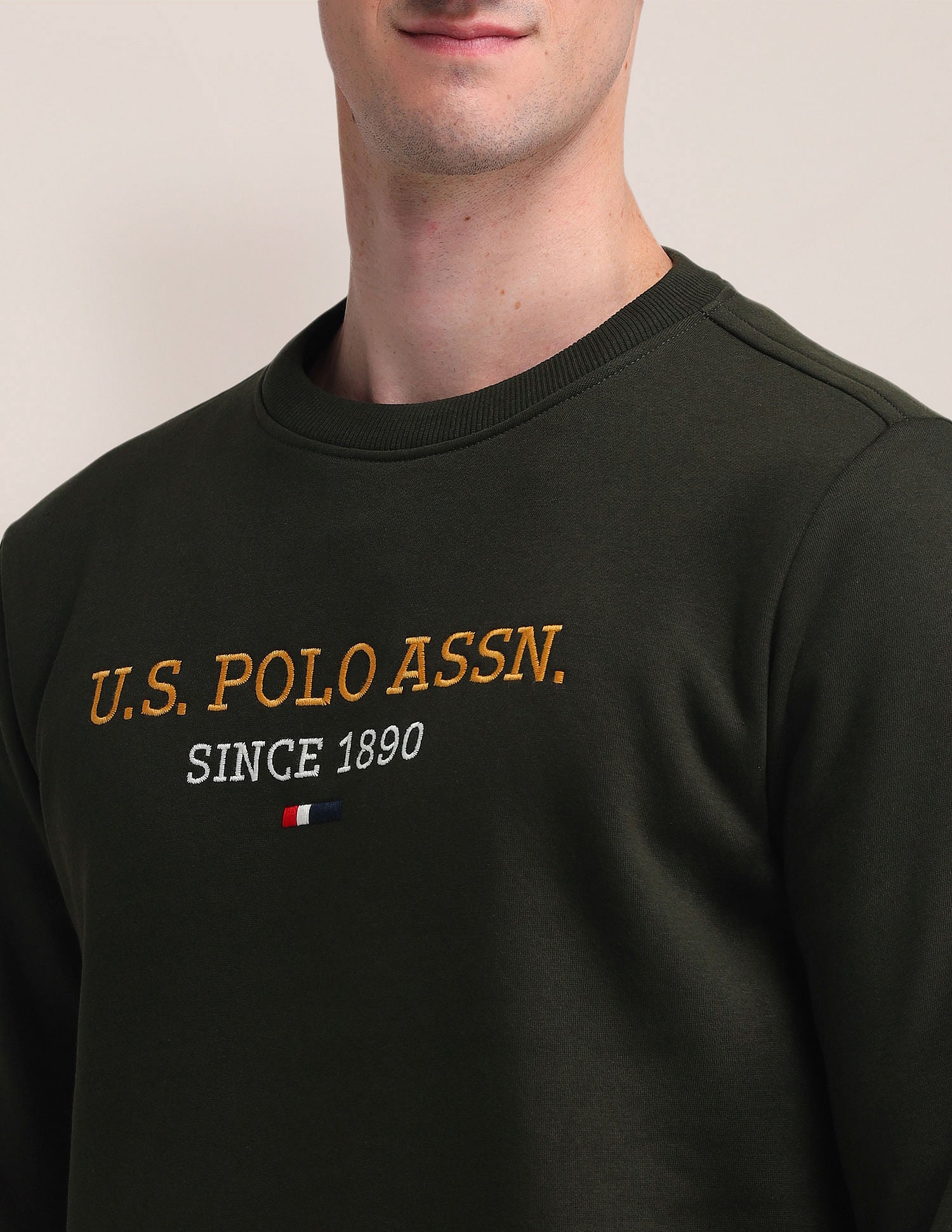 Regular Fit Embroidered Sweatshirt Green - U.S. Polo Assn. India | Large