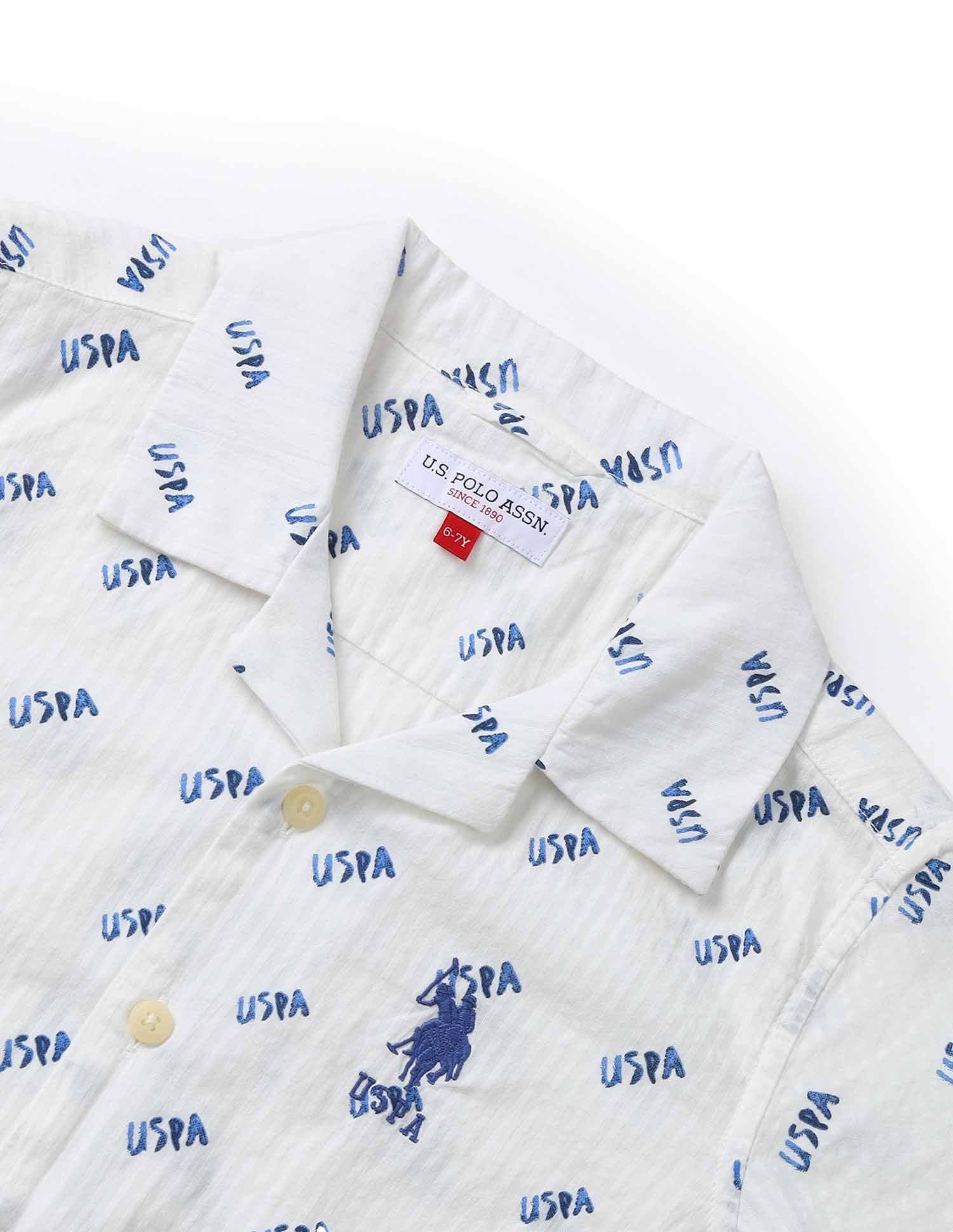 UKSHT1337 WHITE Boys Shirt White - U.S. POLO ASSN. | Large