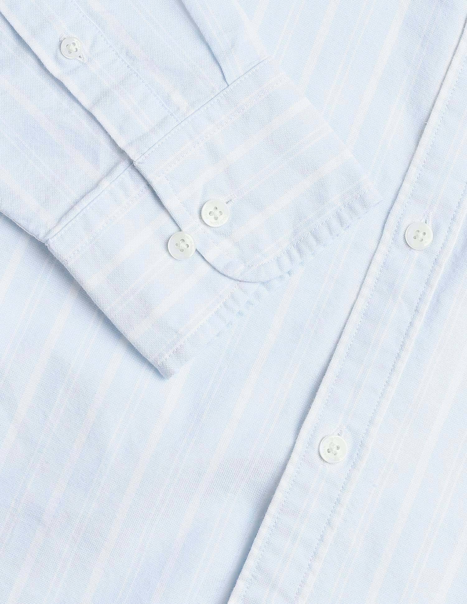 Vertical Striped Oxford Shirt Light Blue - U.S. Polo Assn. India | Large