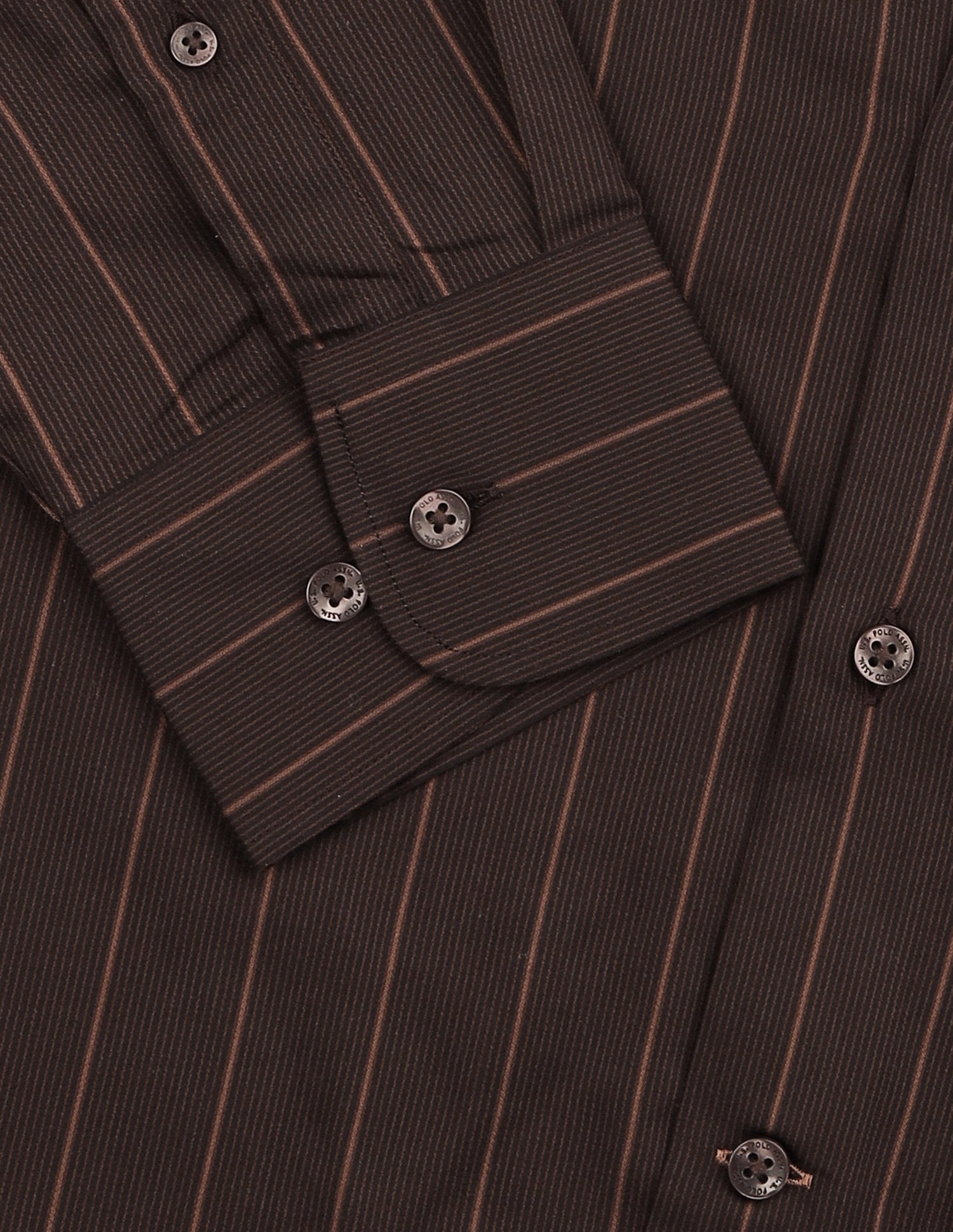 Vertical Striped Satin Shirt Brown - U.S. Polo Assn. India | Large