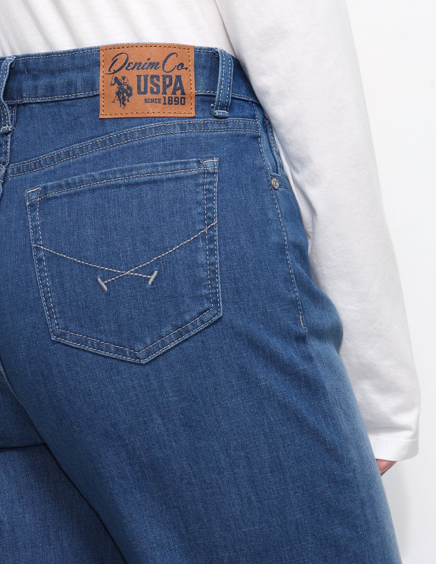 Cross Hatch Wide Leg Jeans Blue - U.S. Polo Assn. India | Large