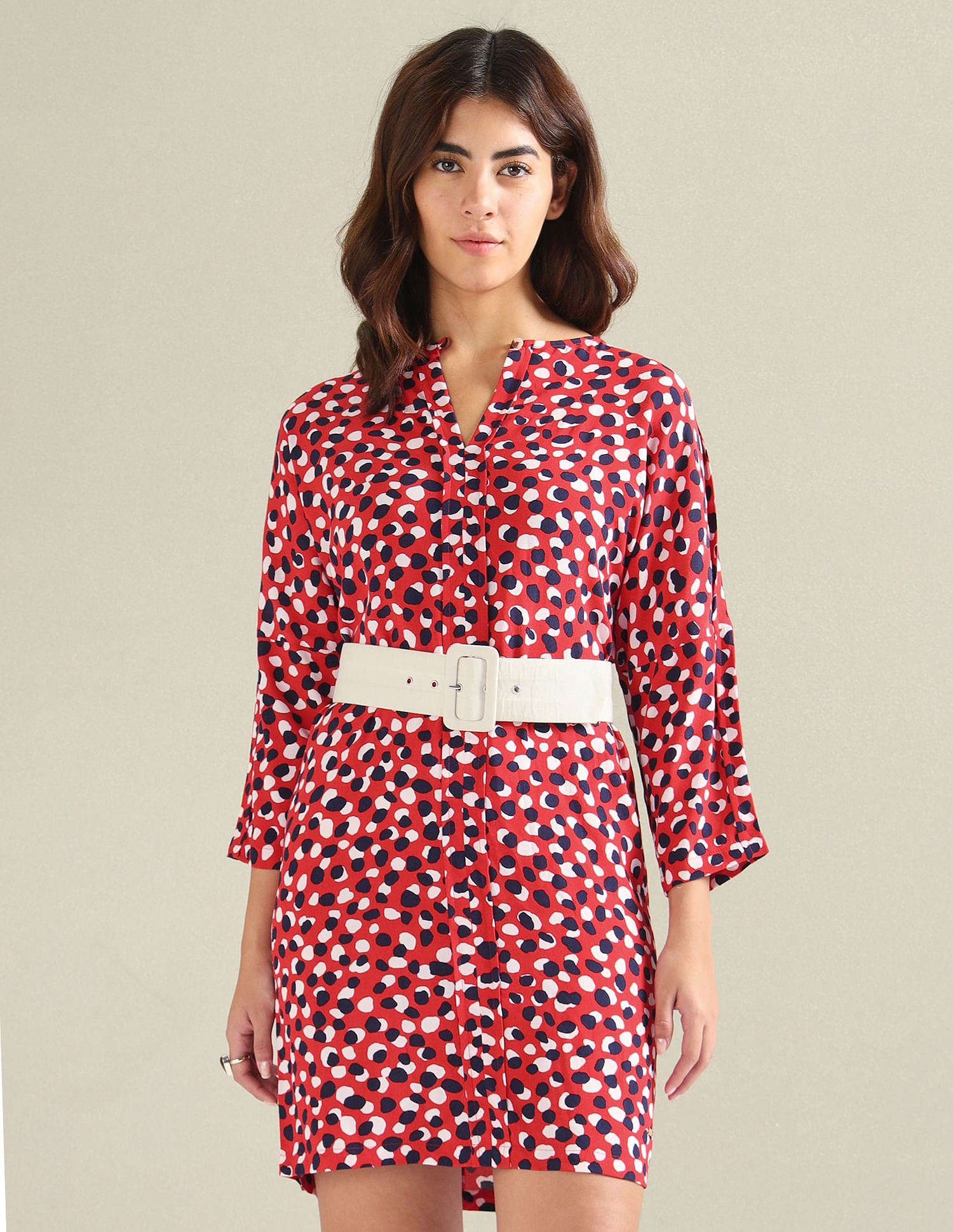 Geometric Print Shift Dress Red - U.S. POLO ASSN. | Large