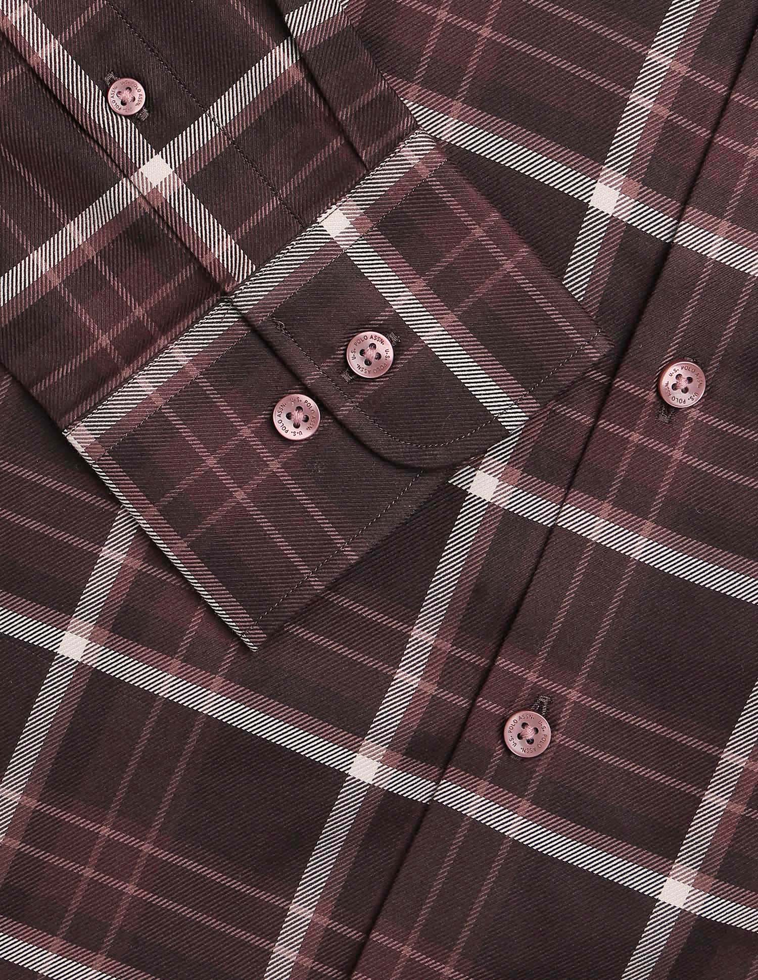 Twill Tailored Fit Shirt Maroon - U.S. POLO ASSN. | Large