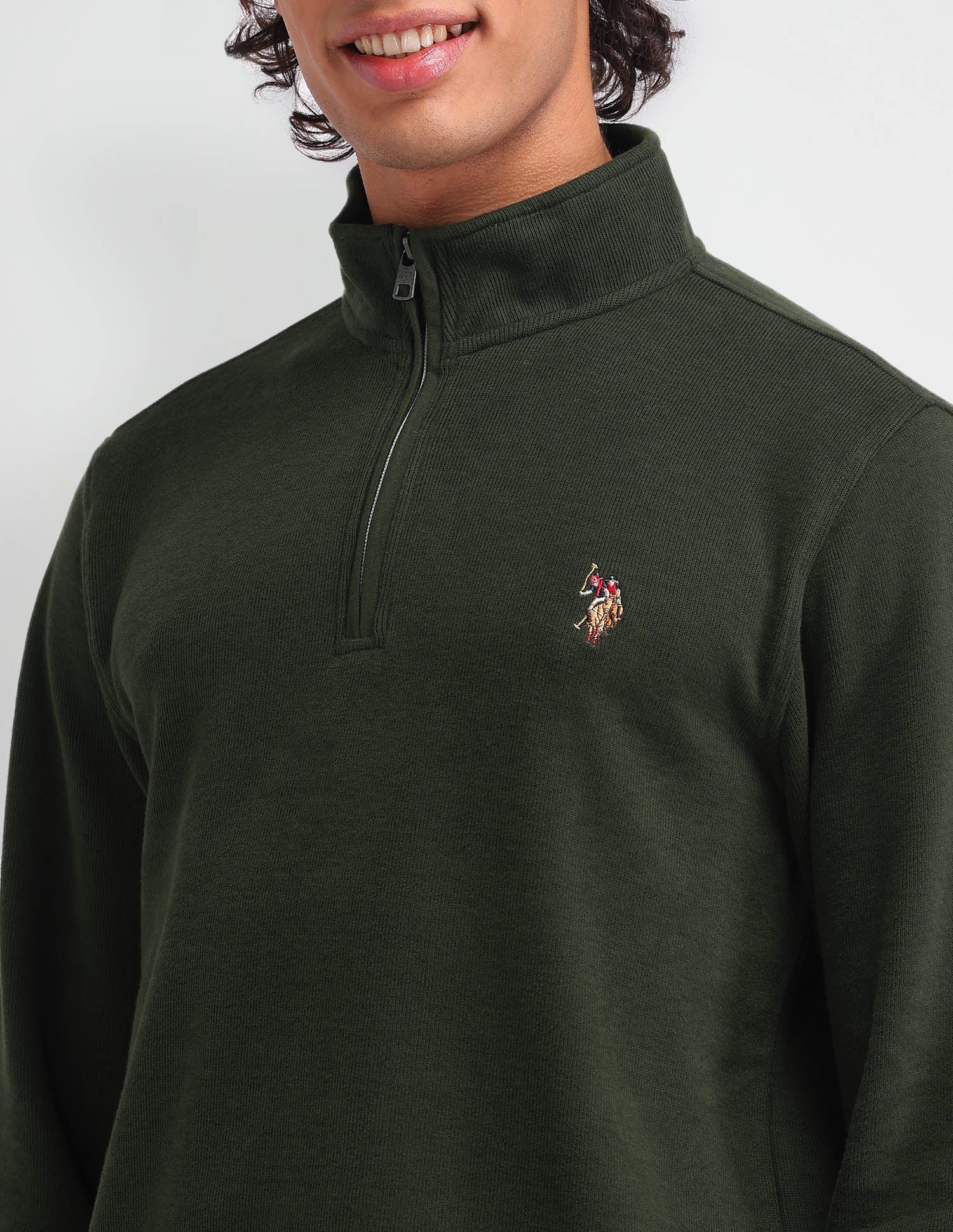 Mock Neck Regular Fit Sweatshirt Pine Grove - U.S. POLO ASSN. | Large