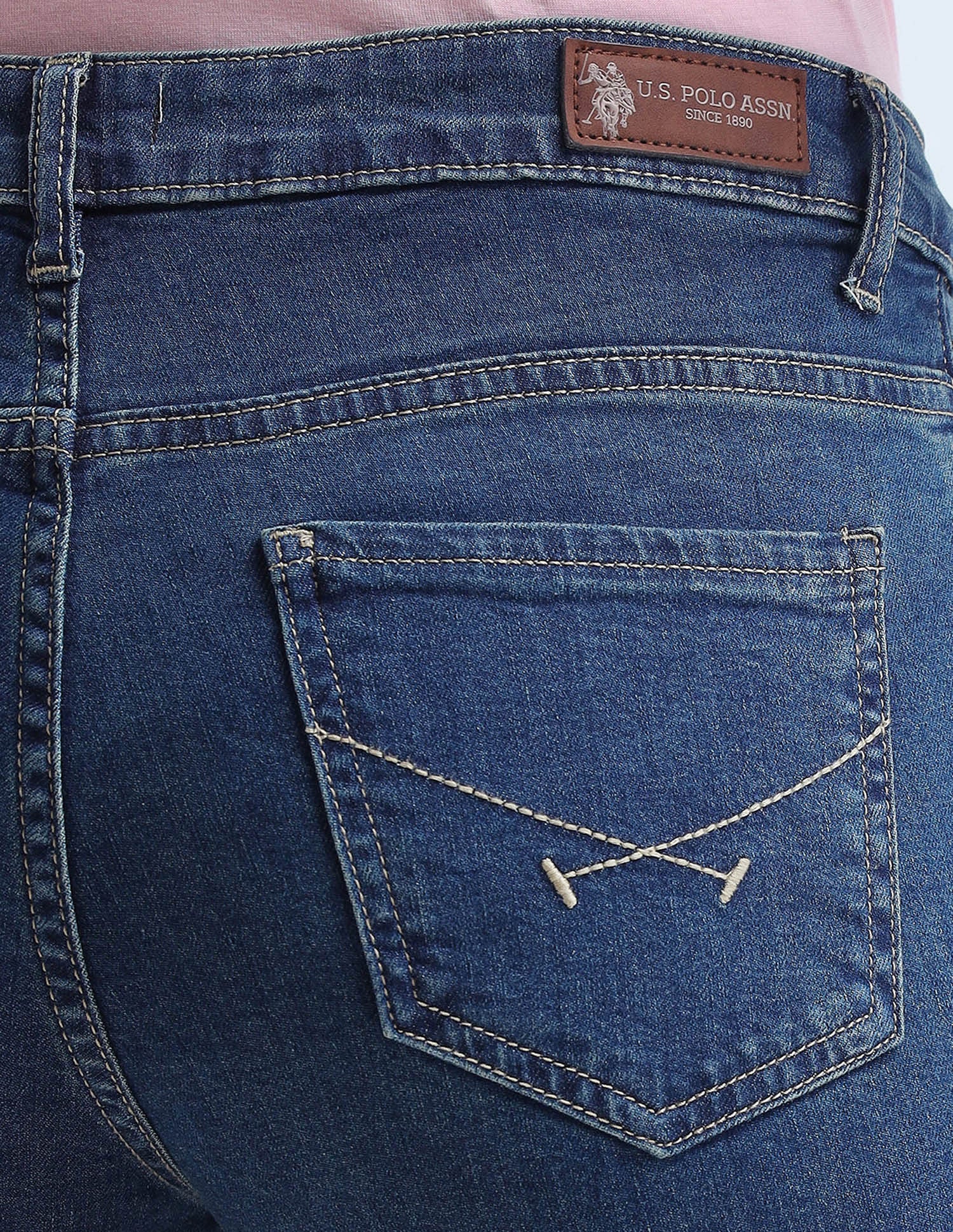 Skinny Bootcut Fit Blue Jeans Blue - U.S. POLO ASSN. | Large