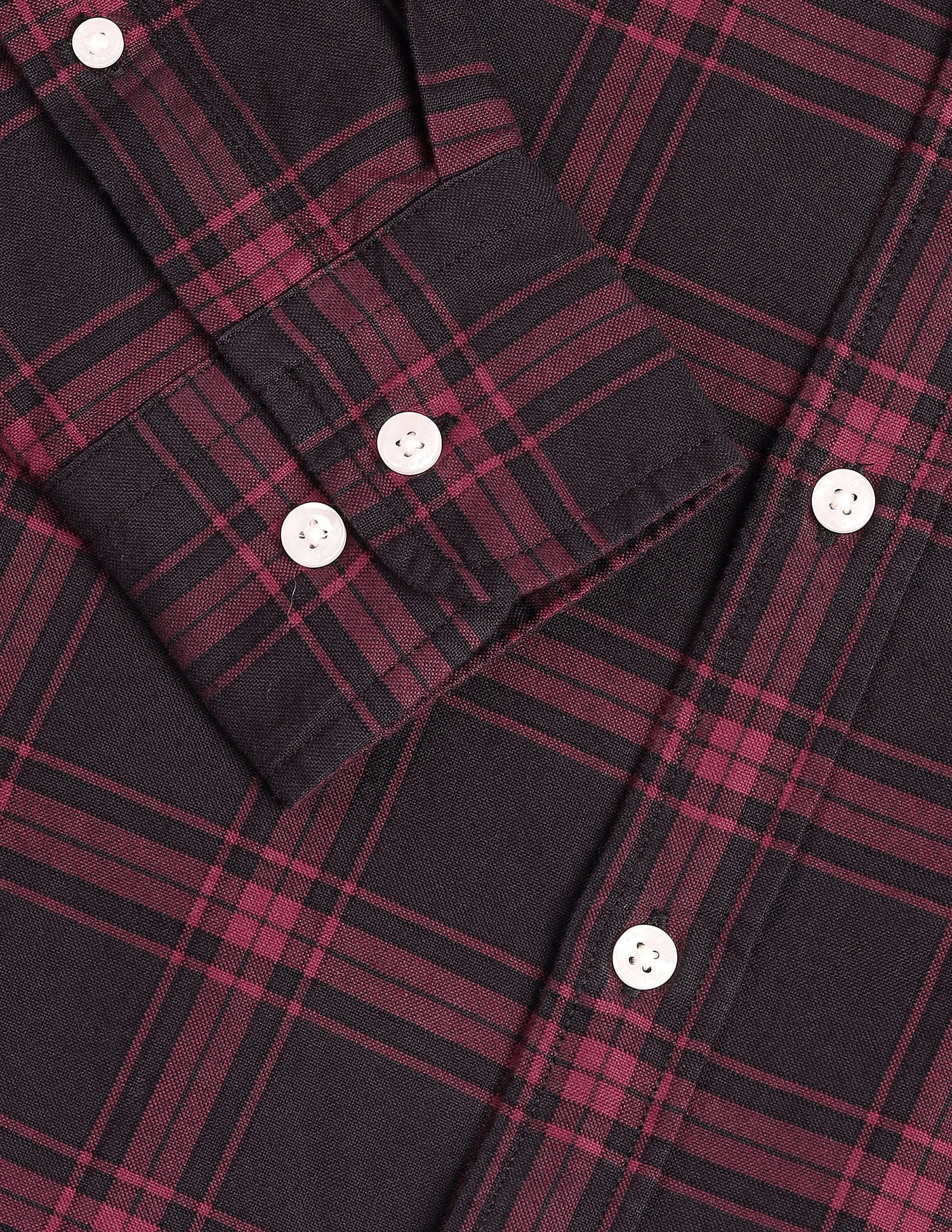 Tailored Fit Checked Shirt Maroon - U.S. Polo Assn. India | Large