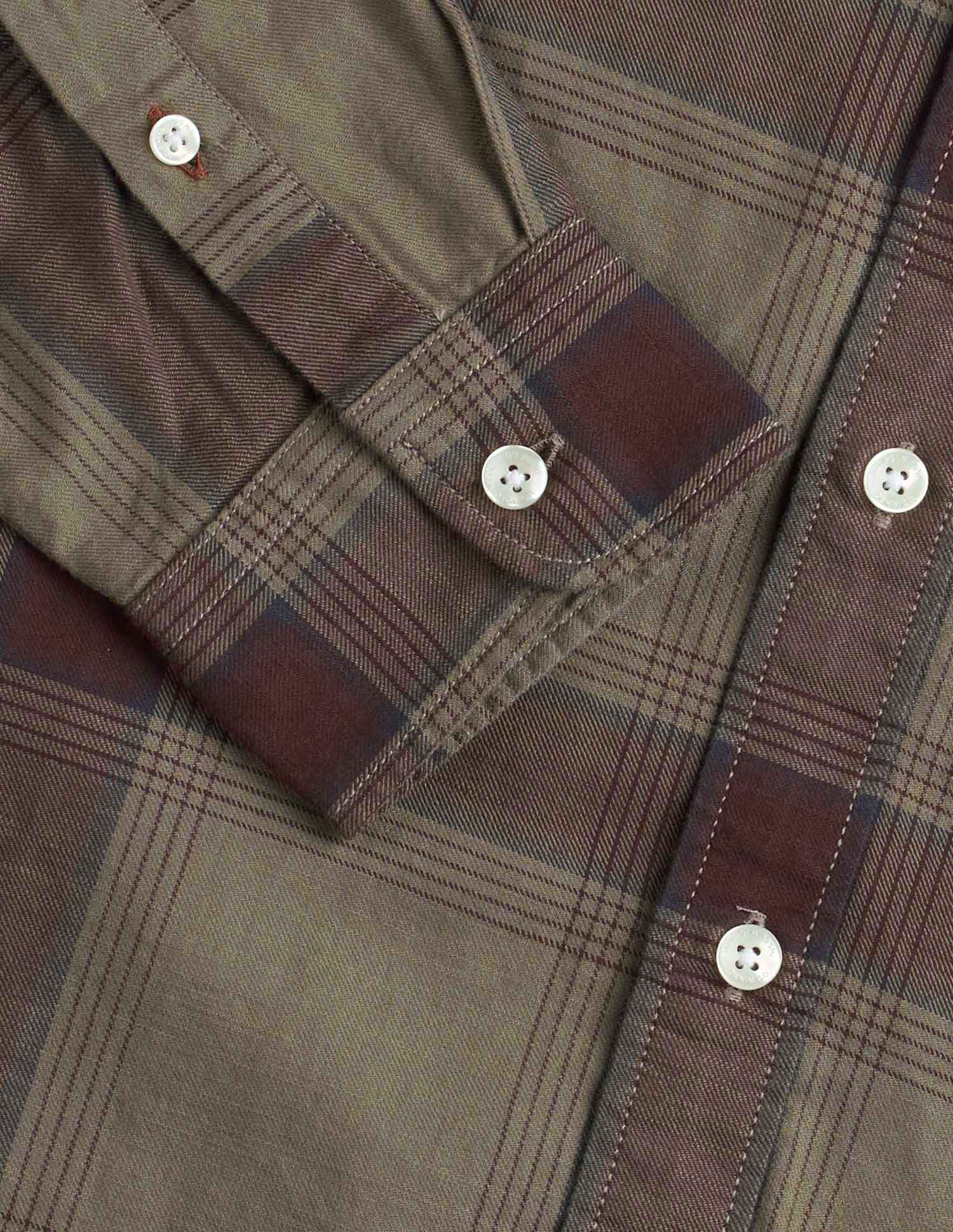Windowpane Checked Pure Cotton Shirt Olive - U.S. Polo Assn. India | Large