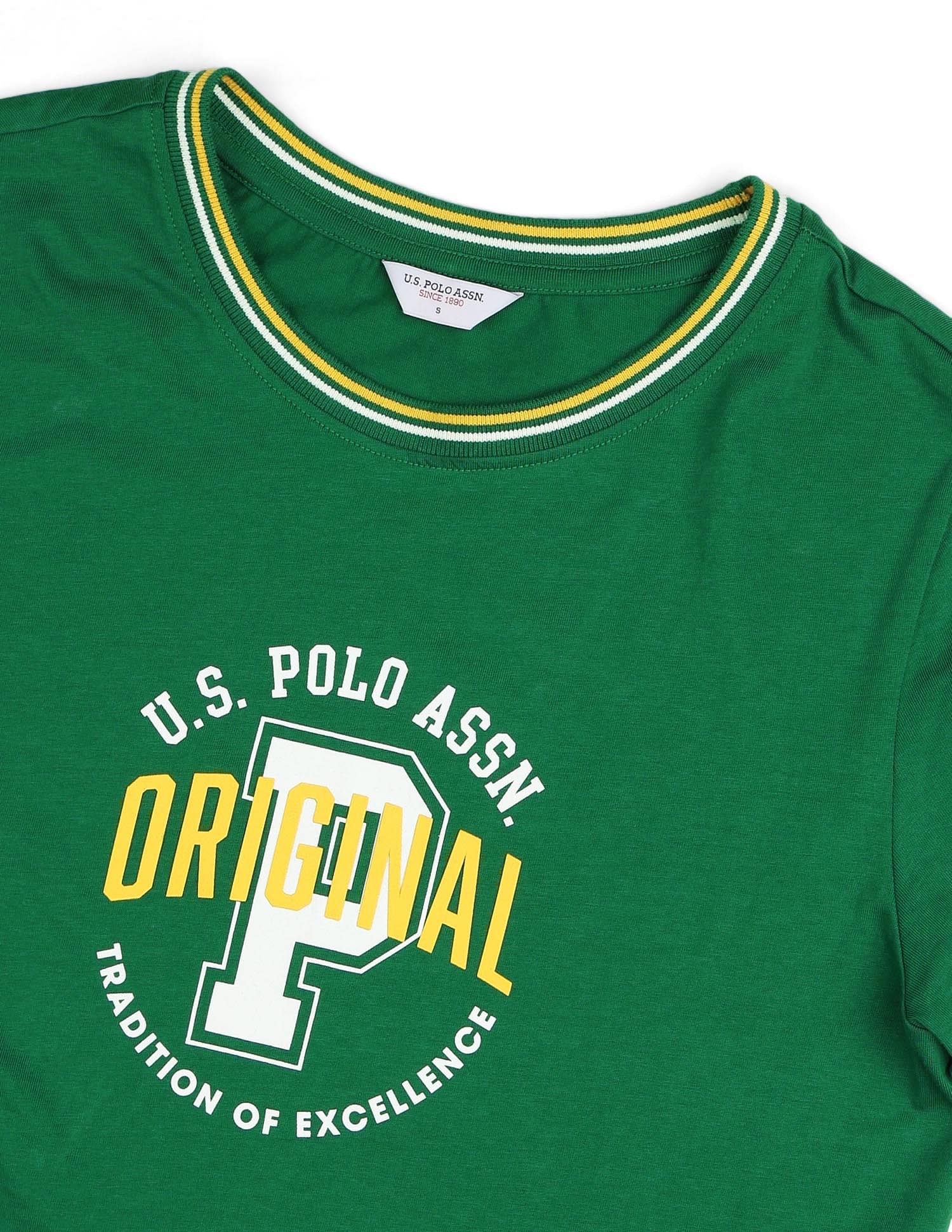 Regular Fit Brand Printed T-Shirt Green - U.S. POLO ASSN. | Large