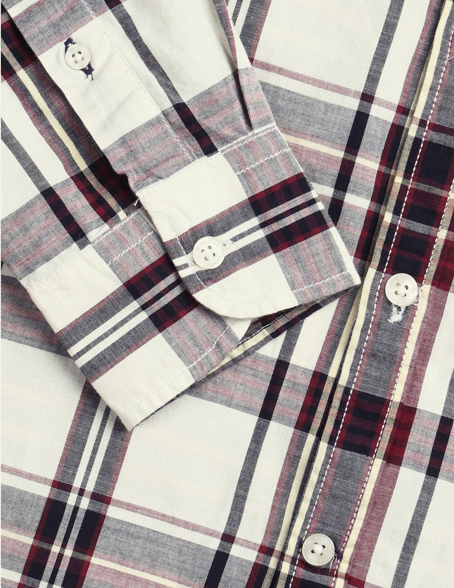 Plaid Checked Regular Fit Shirt Ivory - U.S. Polo Assn. India | Large