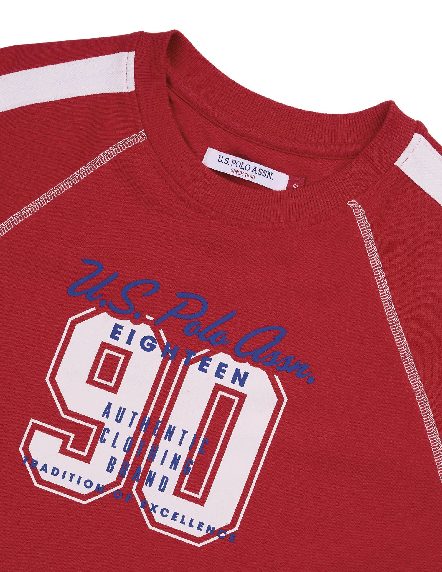 Typographic Brand Printed Regular Fit Sweatshirt Red - U.S. Polo Assn. India | Large