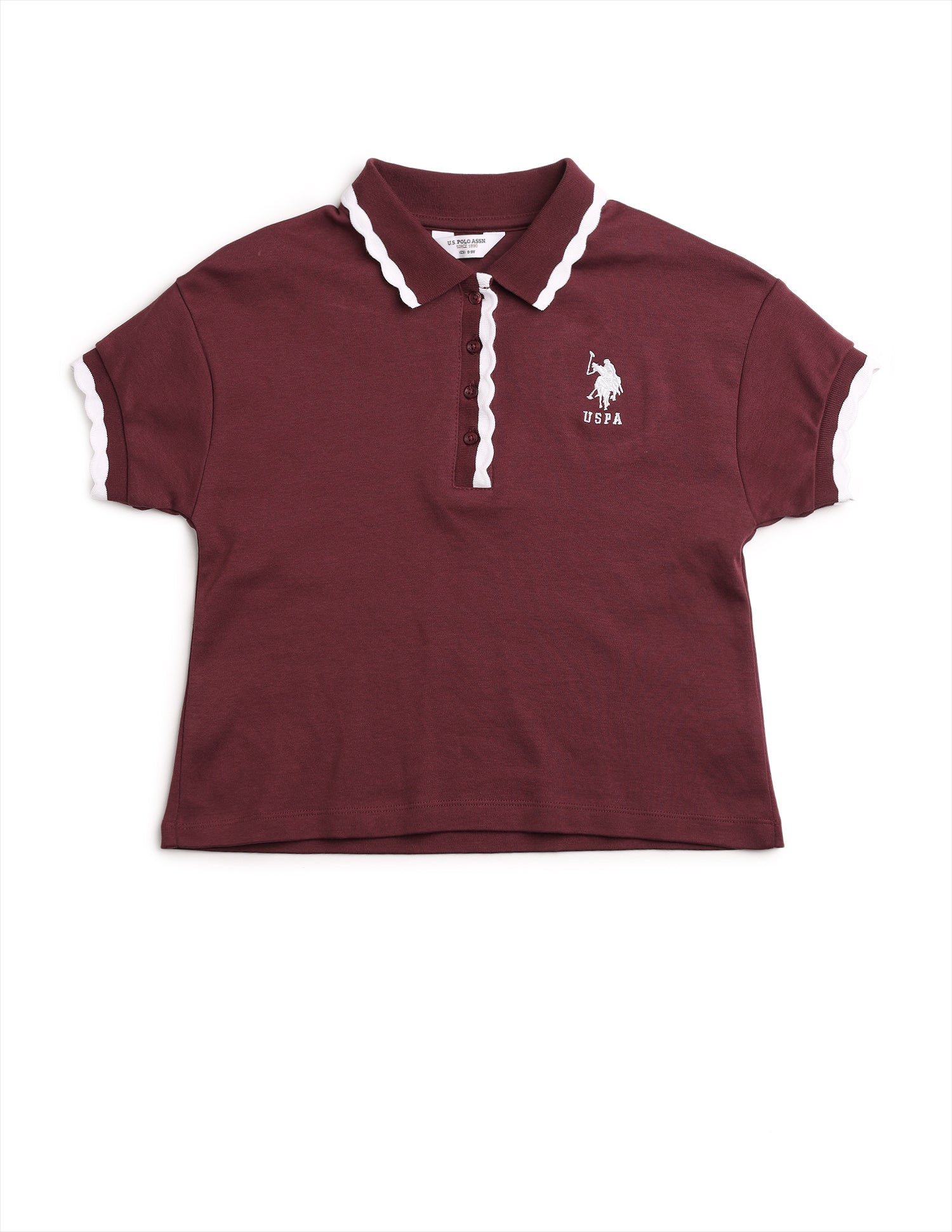 Girls Solid Boxy Fit Top Burgundy - U.S. POLO ASSN. | Large