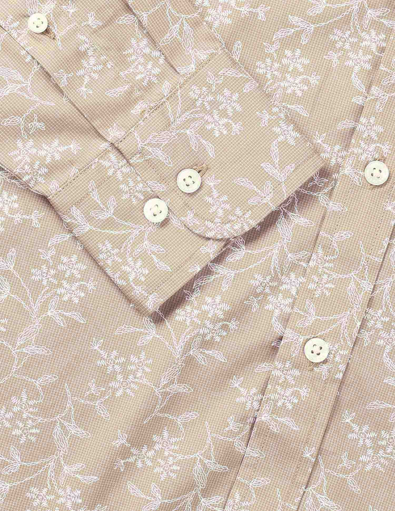 Pure Cotton Floral Printed Shirt Khaki - U.S. Polo Assn. India | Large