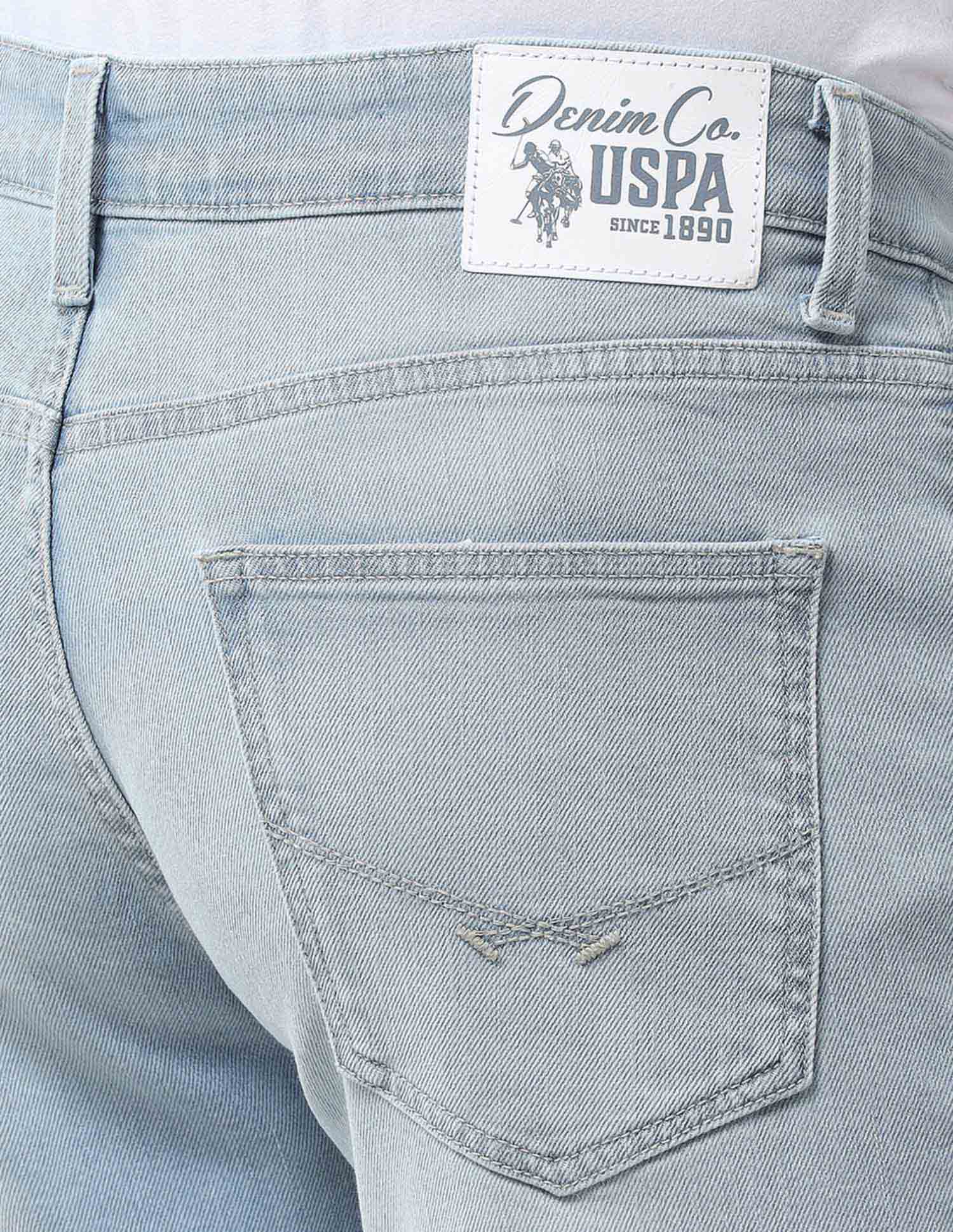 Harold Slim Straight Fit Blue Jeans Light Blue - U.S. Polo Assn. India | Large