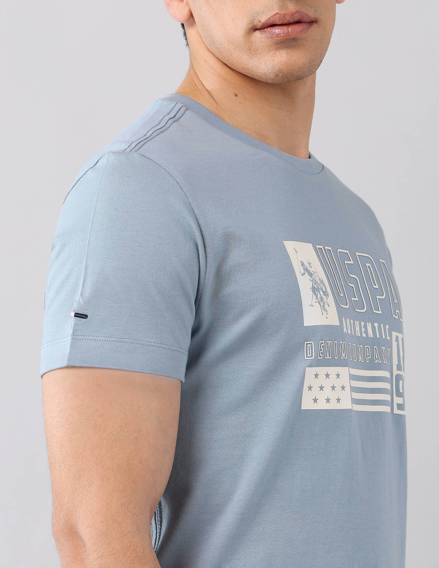 Brand Printed Summer In Med T-Shirt Blue - U.S. Polo Assn. India | Large