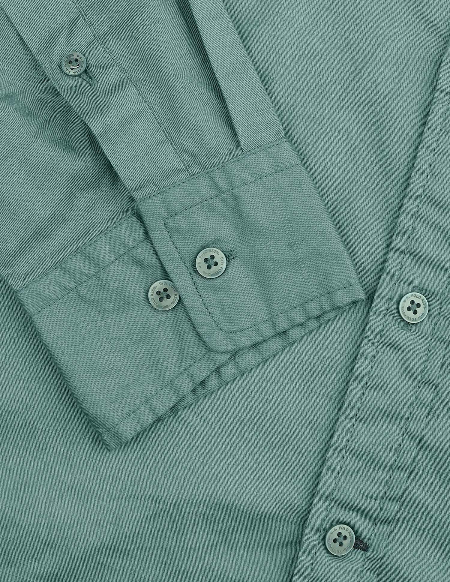 Twill Tailored Fit Shirt Teal - U.S. Polo Assn. India | Large