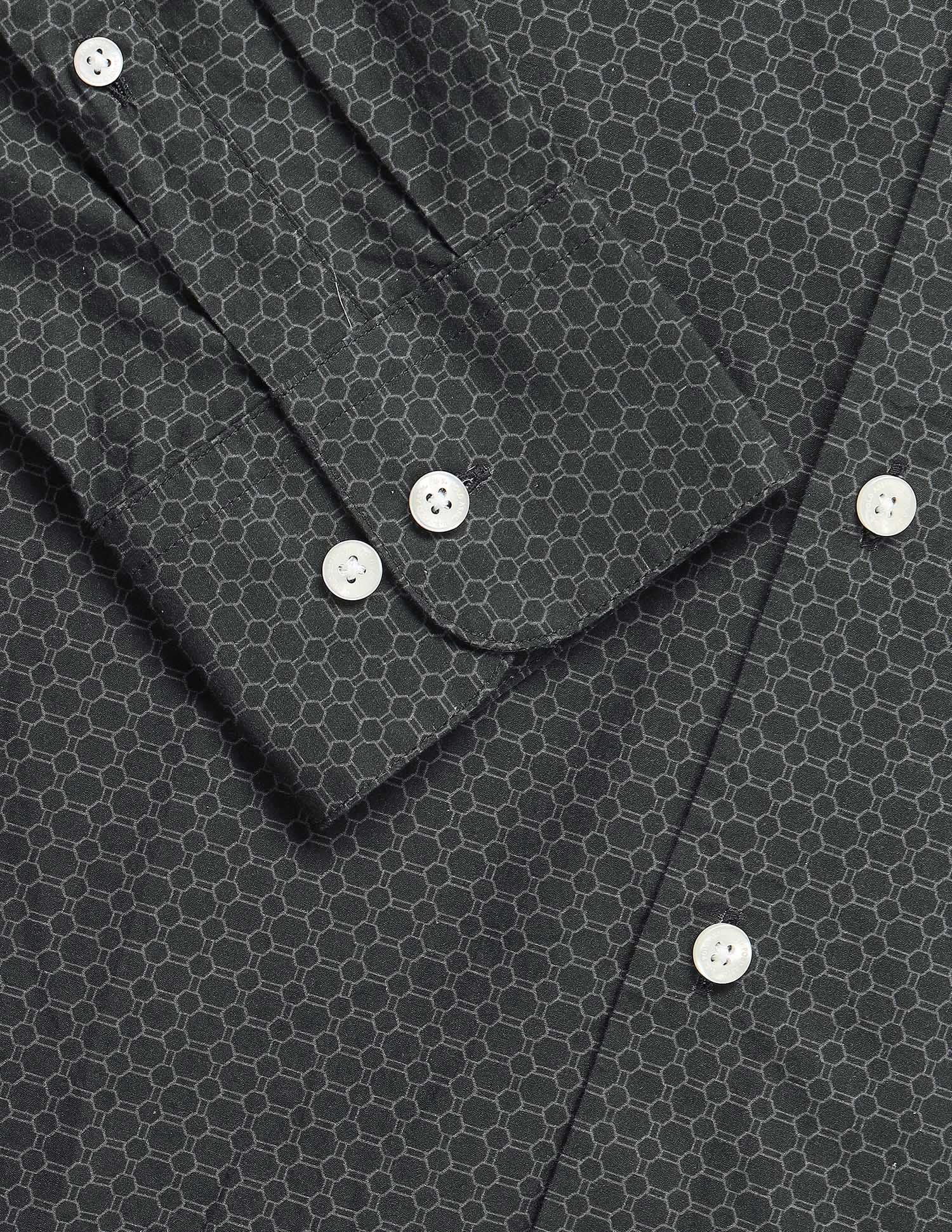 Geometric Printed Pure Cotton Shirt Charcoal - U.S. POLO ASSN. | Large