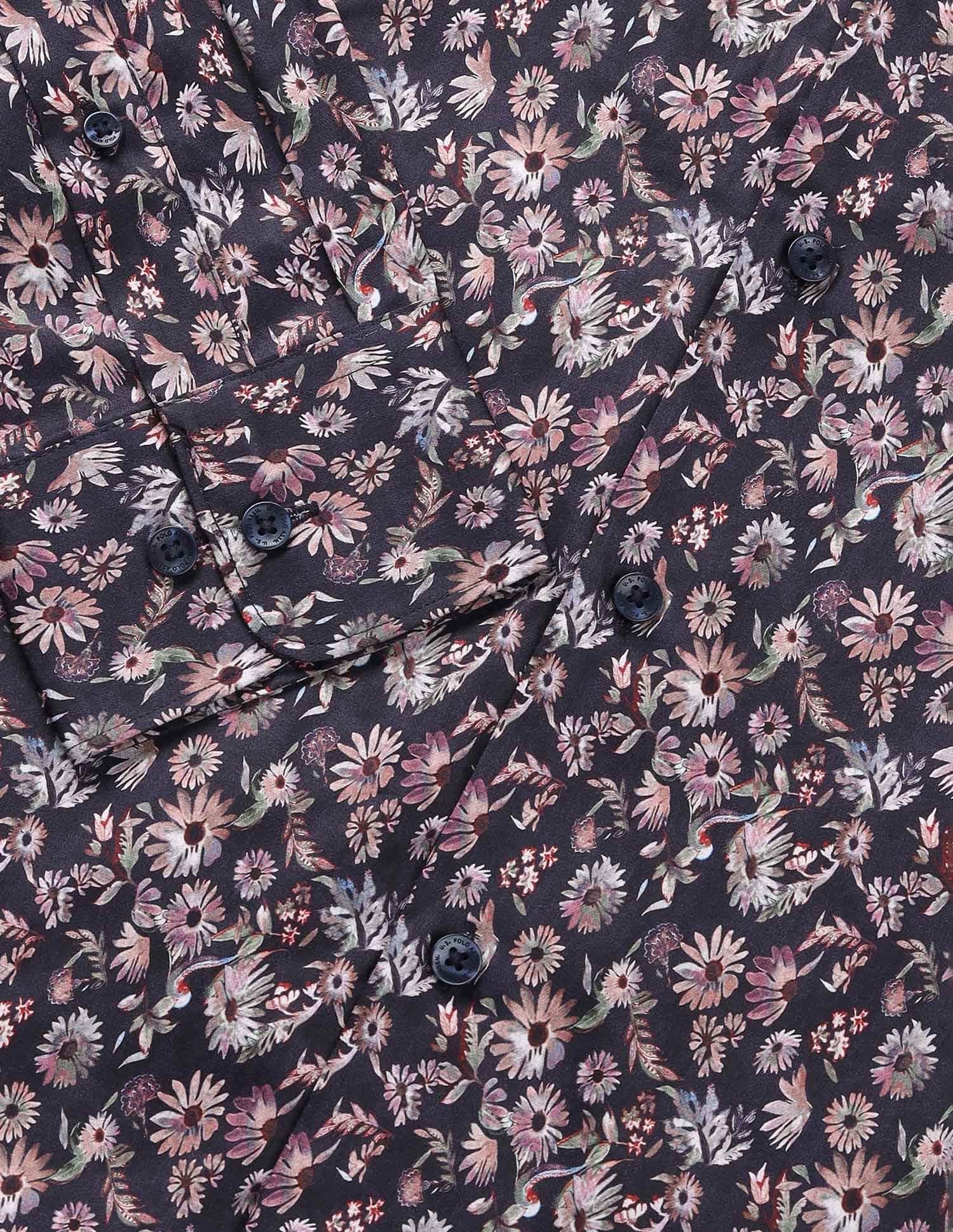 Floral Printed Tailored Fit Shirt Light Navy - U.S. Polo Assn. India | Large