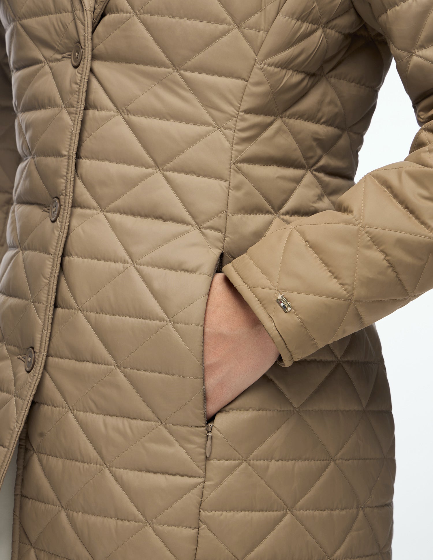 Solid Longline Quilted Jacket Beige - U.S. Polo Assn. India | Large