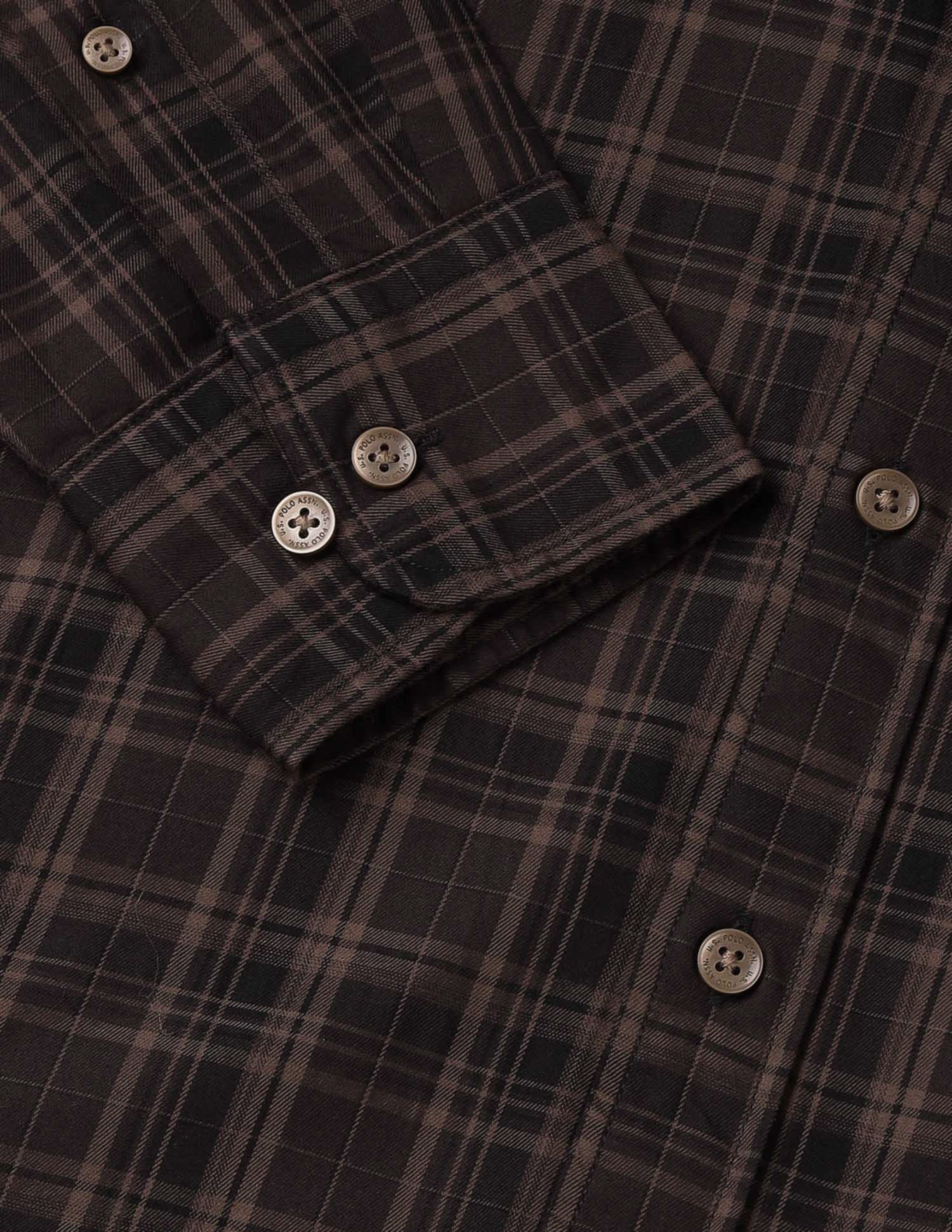 Tartan Checked Tailored Fit Shirt Brown - U.S. POLO ASSN. | Large