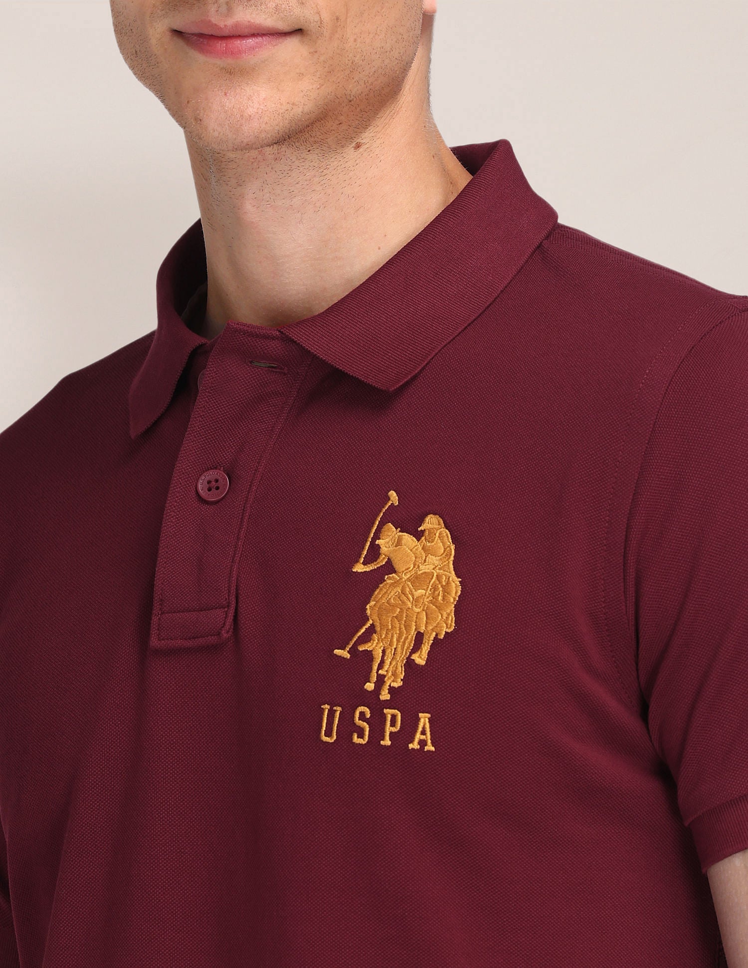 Solid Slim Fit Polo Shirt Maroon - U.S. POLO ASSN. | Large