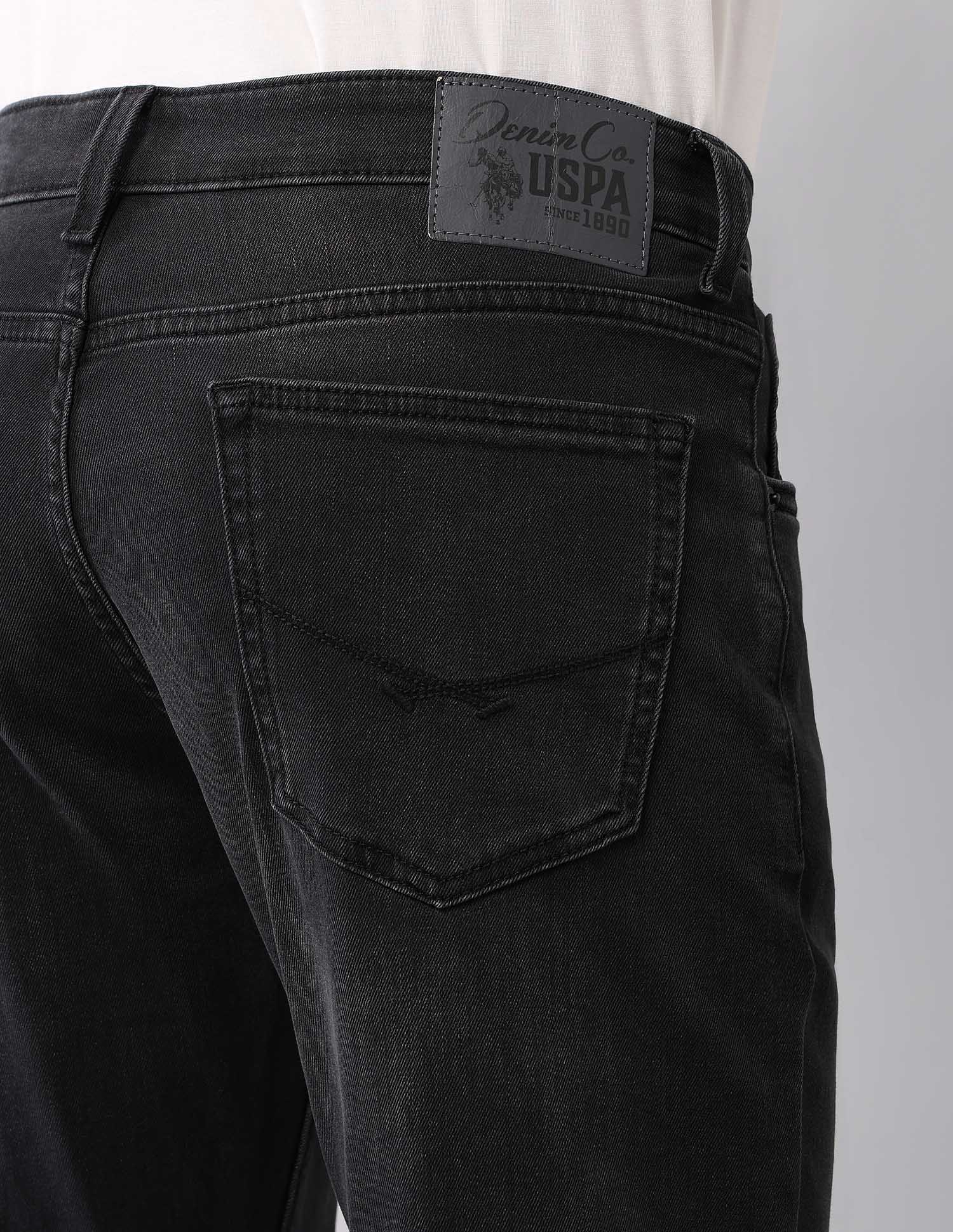 Regallo Skinny Fit Black Jeans Black - U.S. Polo Assn. India | Large