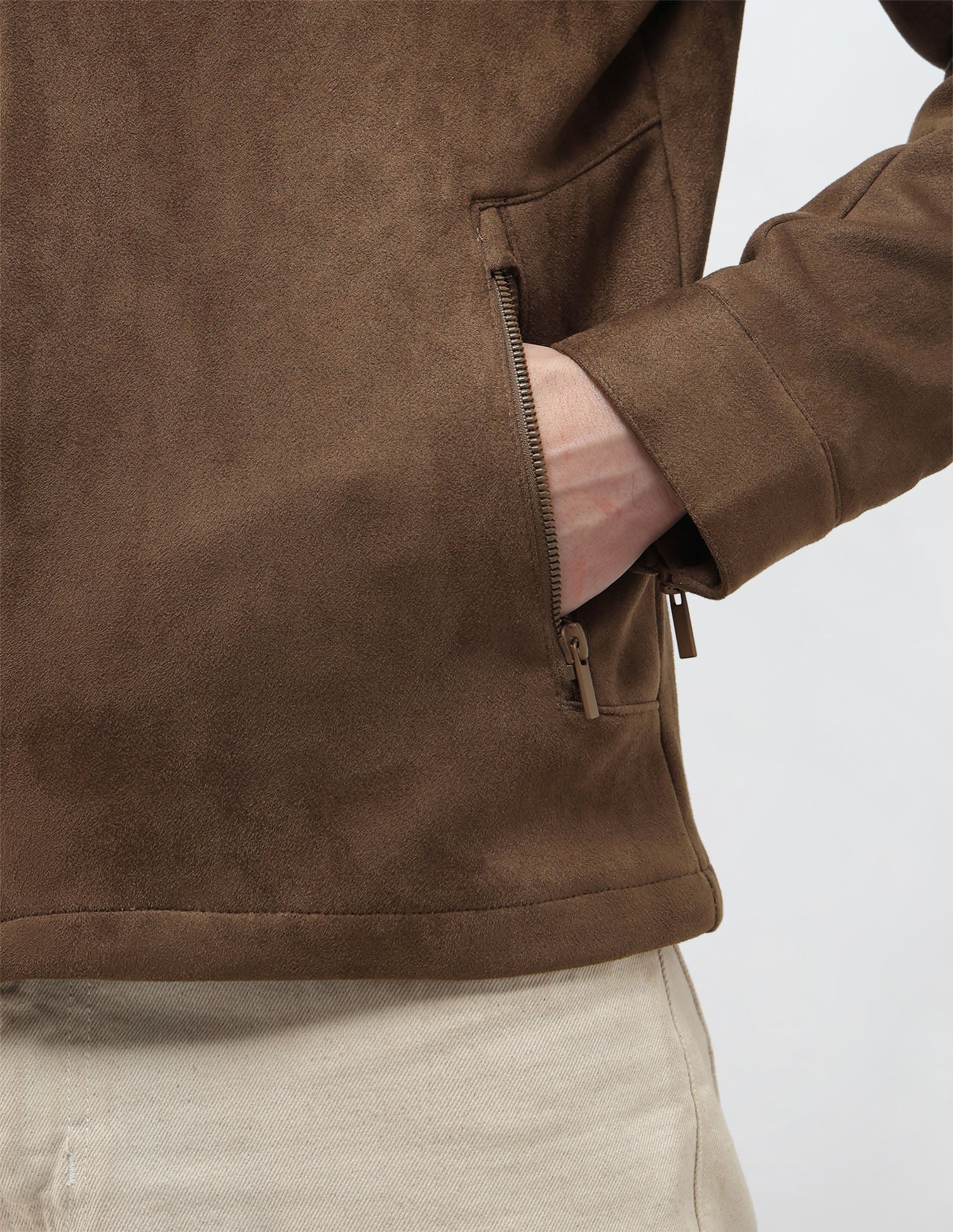 Solid Regular Fit Biker Jacket Brown - U.S. Polo Assn. India | Large