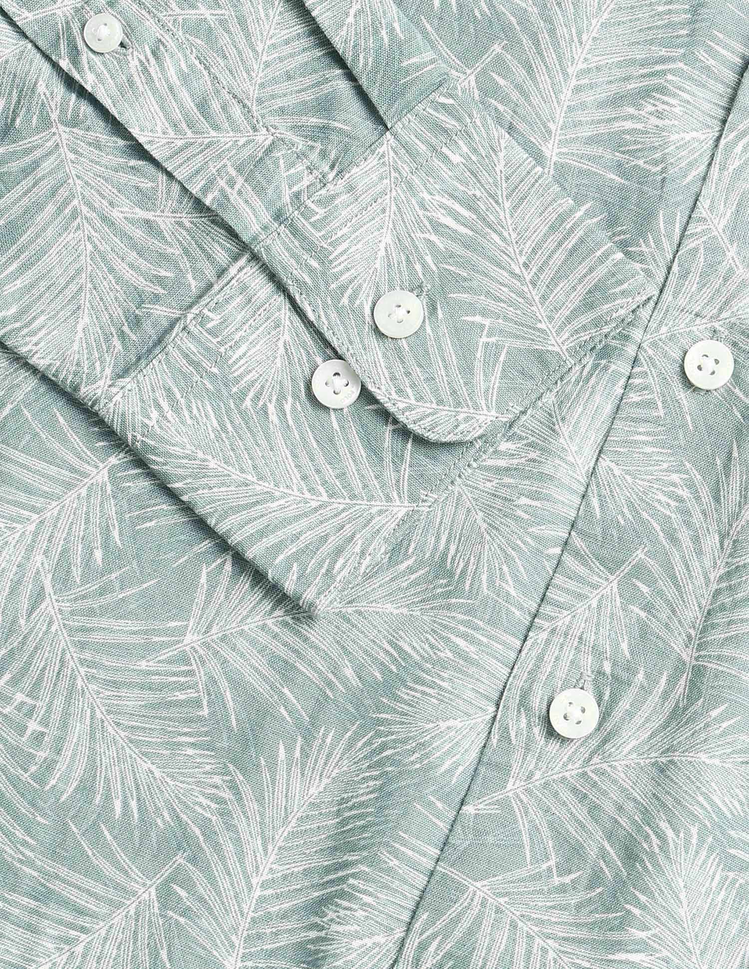 Tropical Printed Tailored Fit Shirt Green - U.S. Polo Assn. India | Large