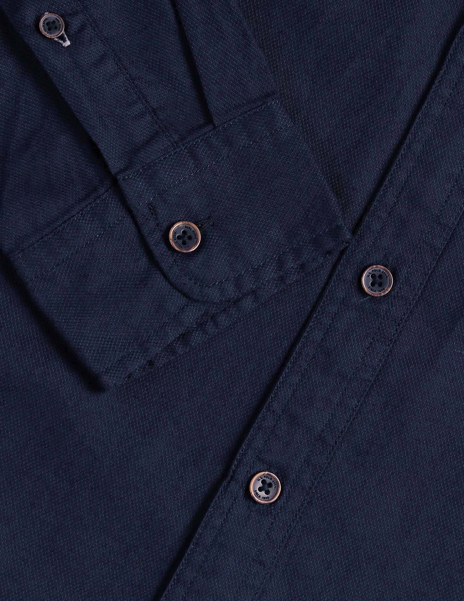 Spread Collar Dobby Formal Shirt Navy - U.S. POLO ASSN. | Large