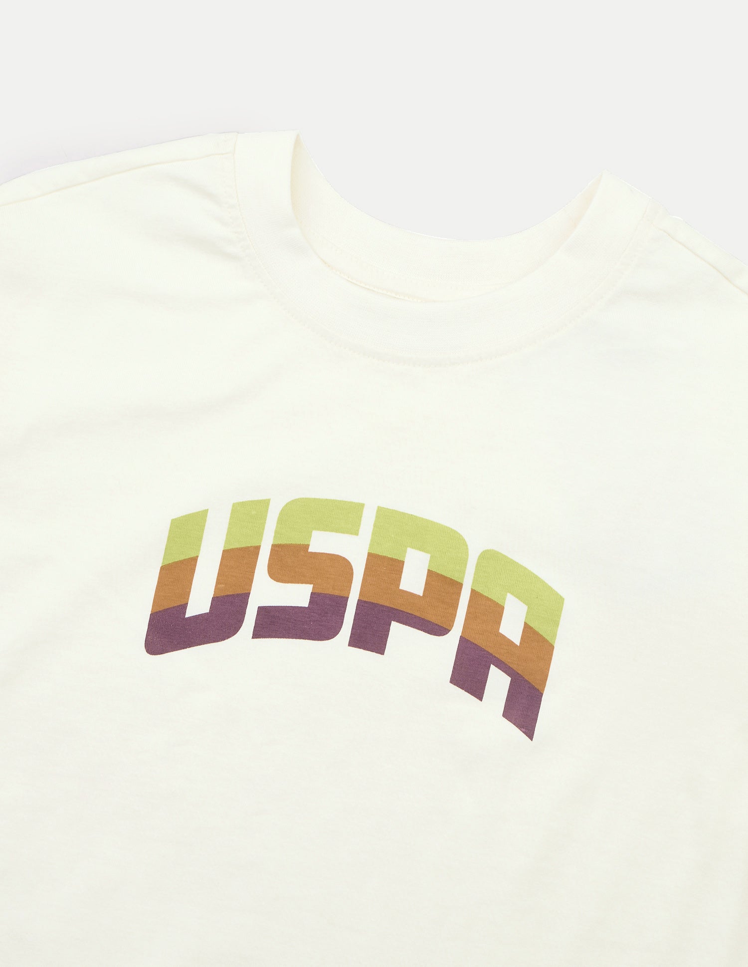 Brand Printed Relaxed Fit T-Shirt Off White - U.S. Polo Assn. India | Large