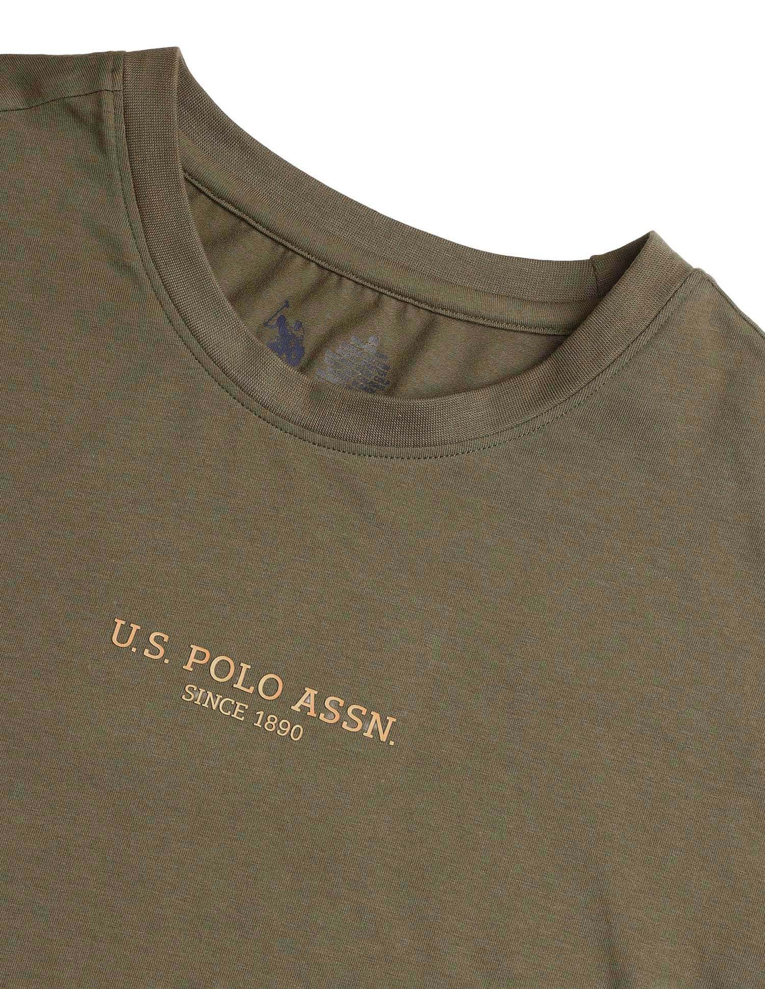 Comfort Relaxed Fit Breathable PE005-PL Lounge T-Shirt - Pack Of 1 Ivy Green - U.S. Polo Assn. India | Large