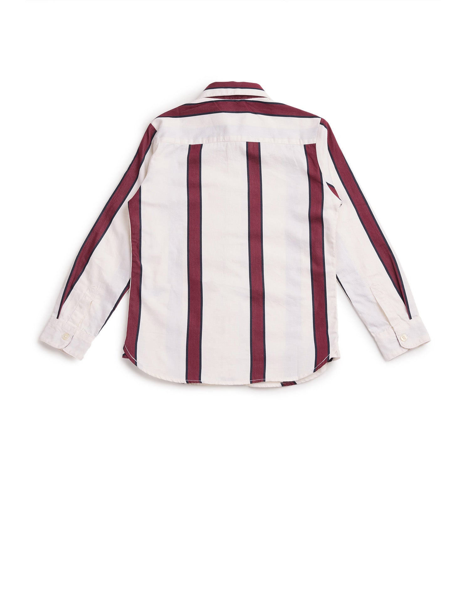 Boys Vertical Striped Twill Shirt Off White - U.S. POLO ASSN. | Large