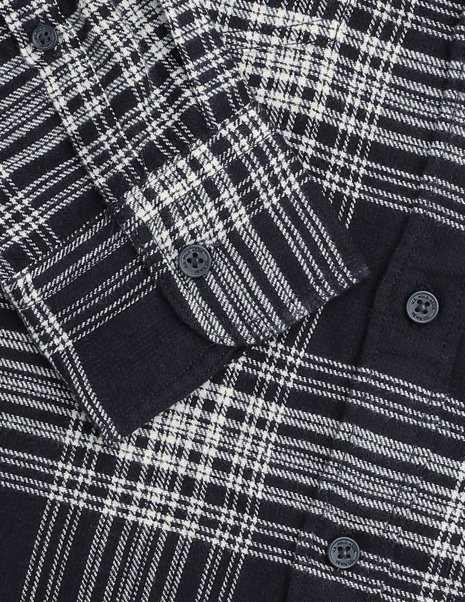 Tartan Checked Slim Fit Shirt Navy - U.S. POLO ASSN. | Large
