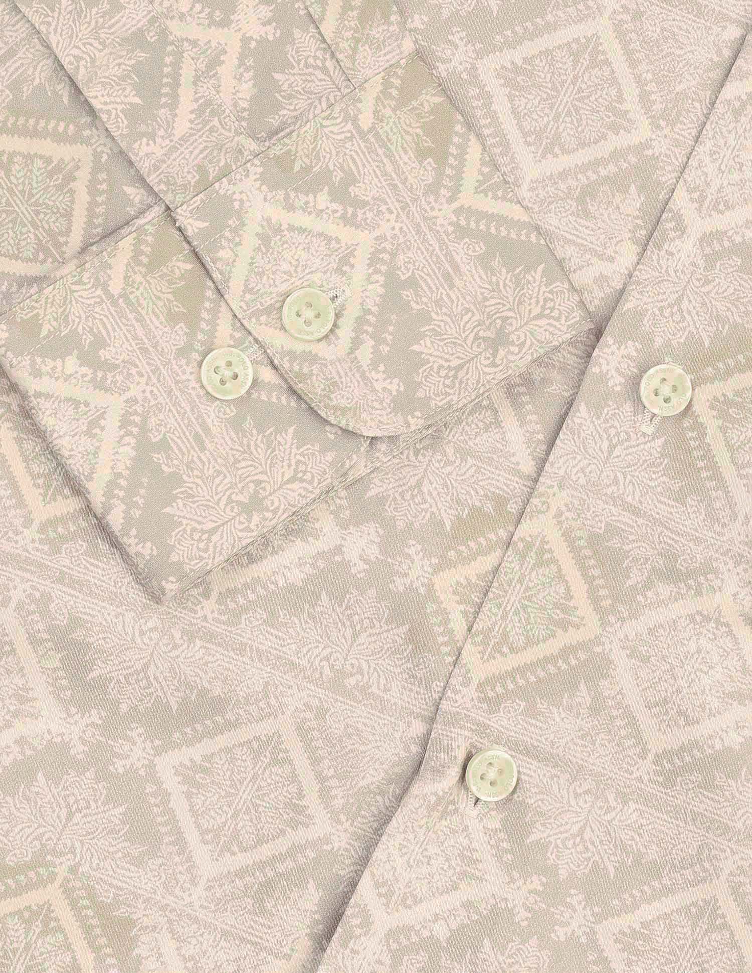 Pure Cotton Geometric Printed Shirt Light Green - U.S. POLO ASSN. | Large