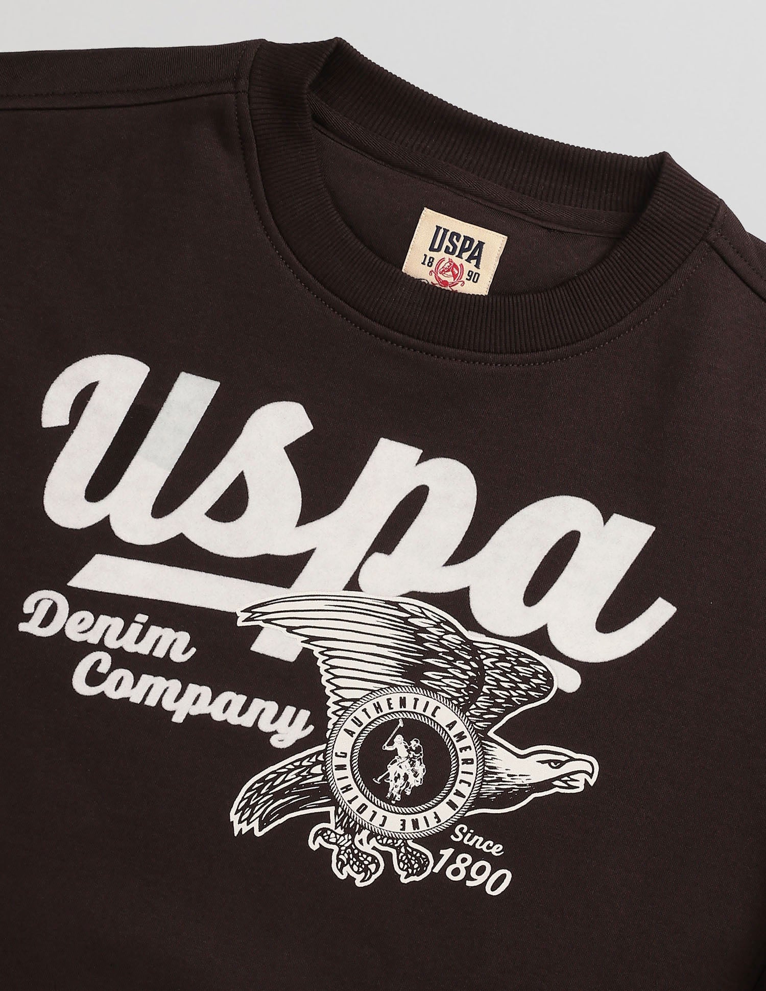 Graphic Brand Printed Sweatshirt Dark Brown - U.S. POLO ASSN. | Large