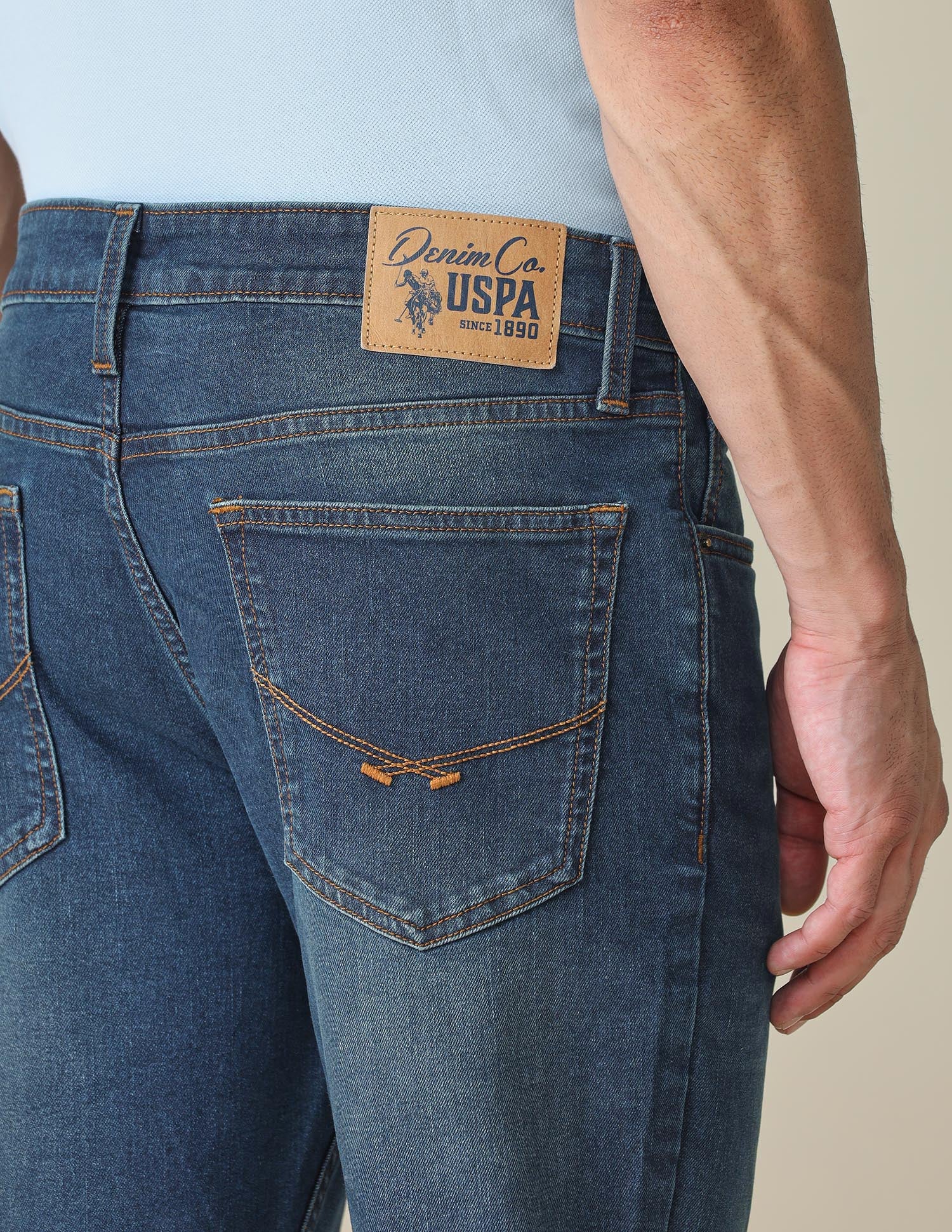 Brandon Slim Tapered Fit Blue Jeans Indigo - U.S. POLO ASSN. | Large