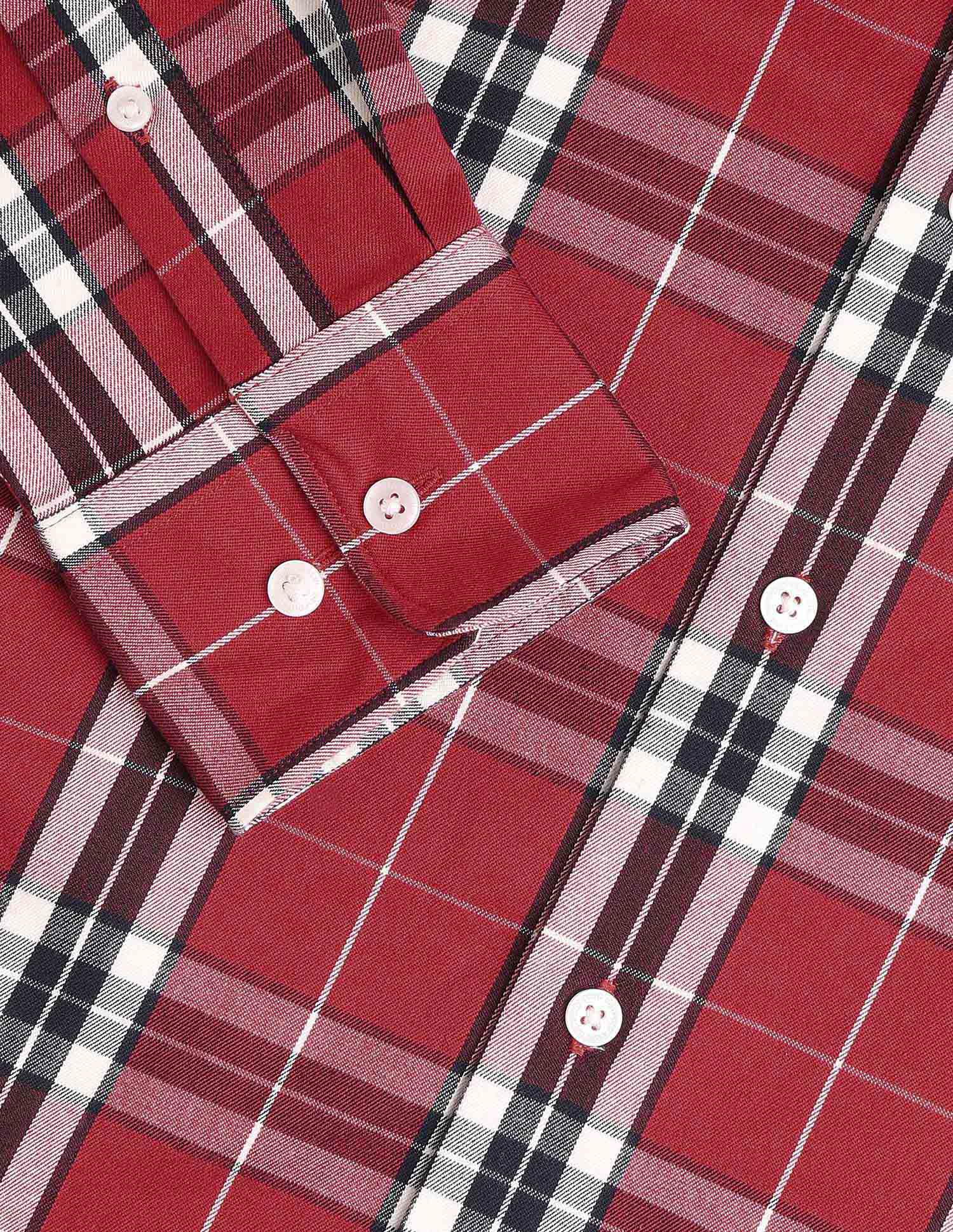 Plaid Checked Tailored Fit Shirt Red - U.S. Polo Assn. India | Large