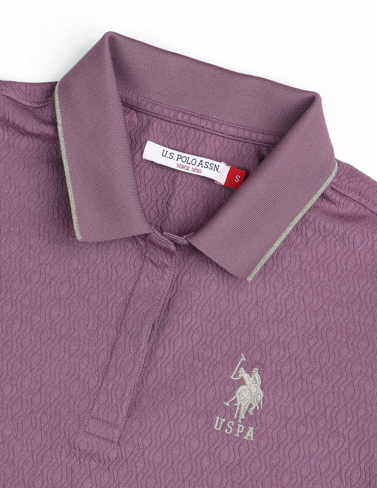 Regular Fit Textured Polo Shirt Wine - U.S. POLO ASSN. | Large
