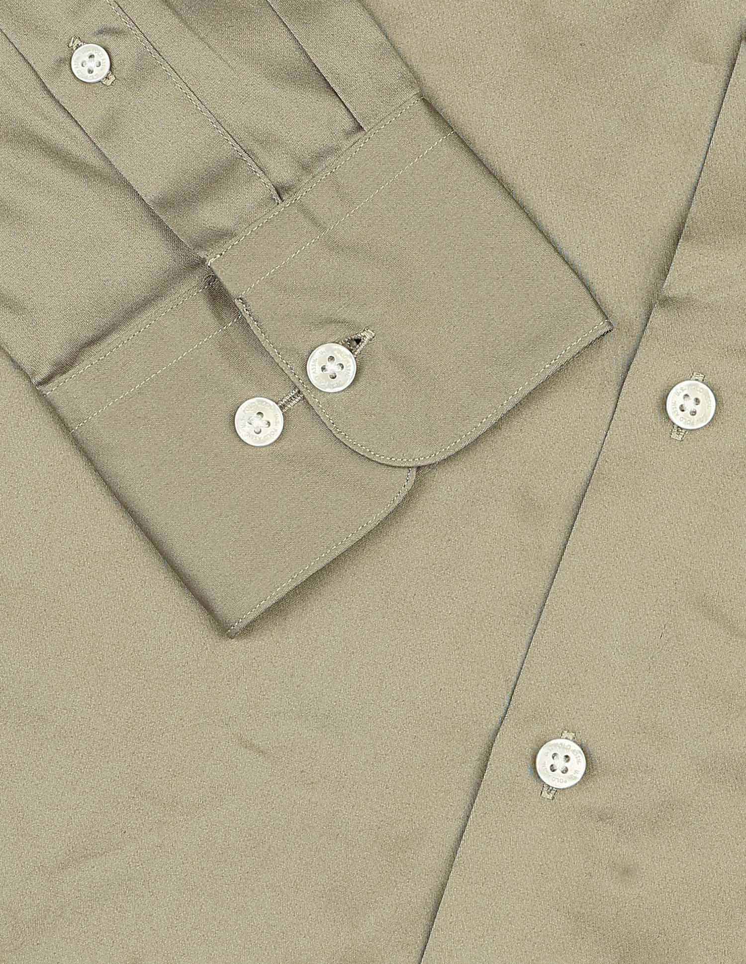 Satin Tailored Fit Shirt Light Olive - U.S. POLO ASSN. | Large