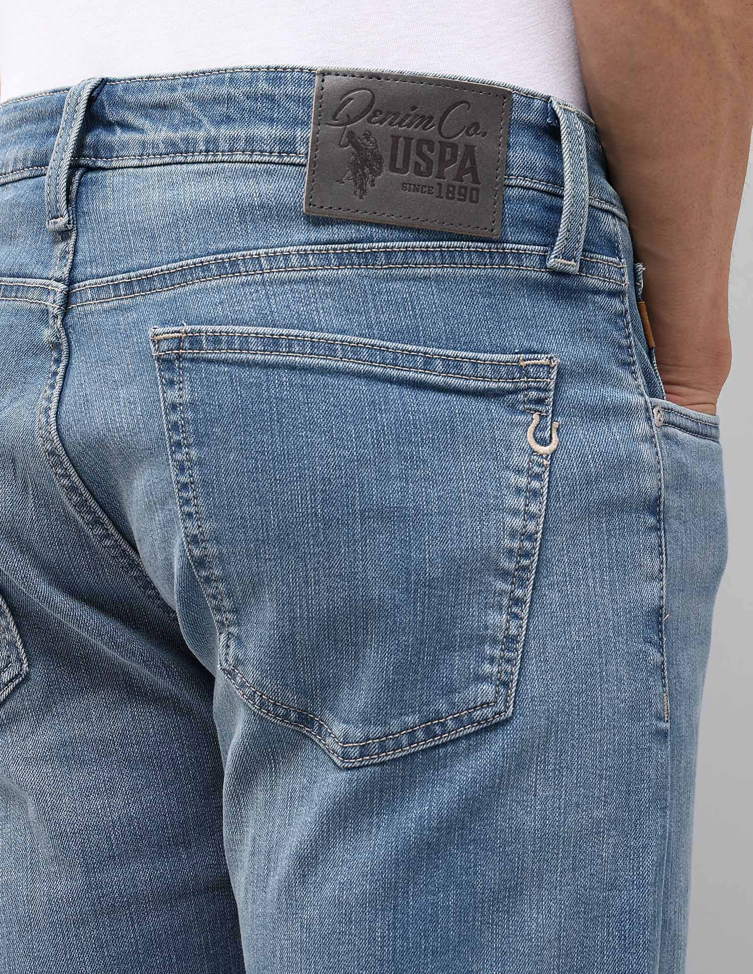 Brandon Slim Tapered Fit Blue Jeans Light Wash - U.S. POLO ASSN. | Large