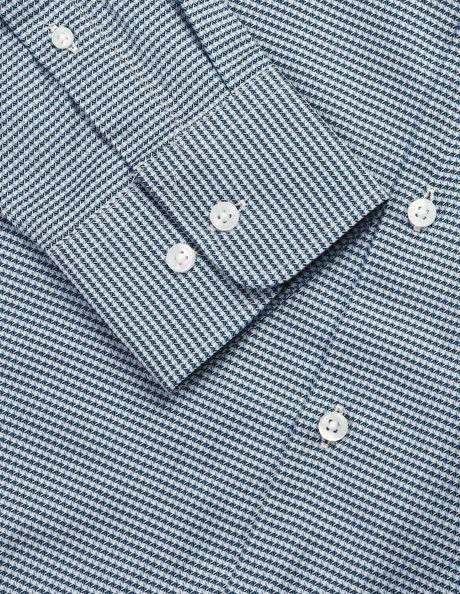 Twill Self Design Geometric Shirt Blue - U.S. Polo Assn. India | Large