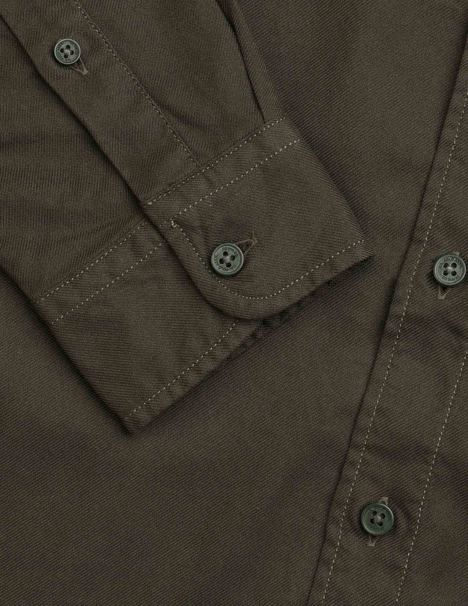 Twill Pure Cotton Shirt Dark Olive - U.S. POLO ASSN. | Large