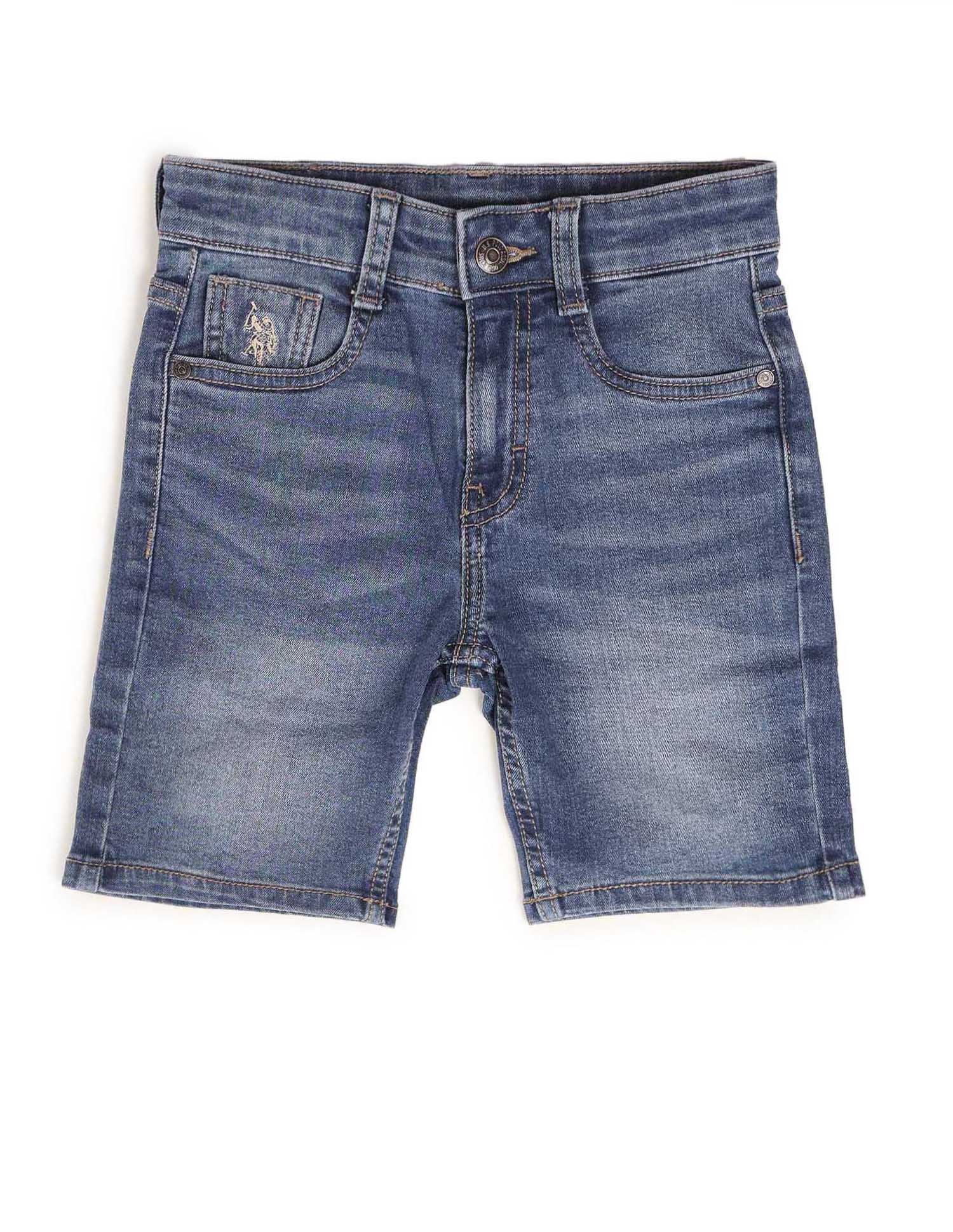 Boys Relaxed Fit Mid Rise Shorts Blue - U.S. POLO ASSN. | Large