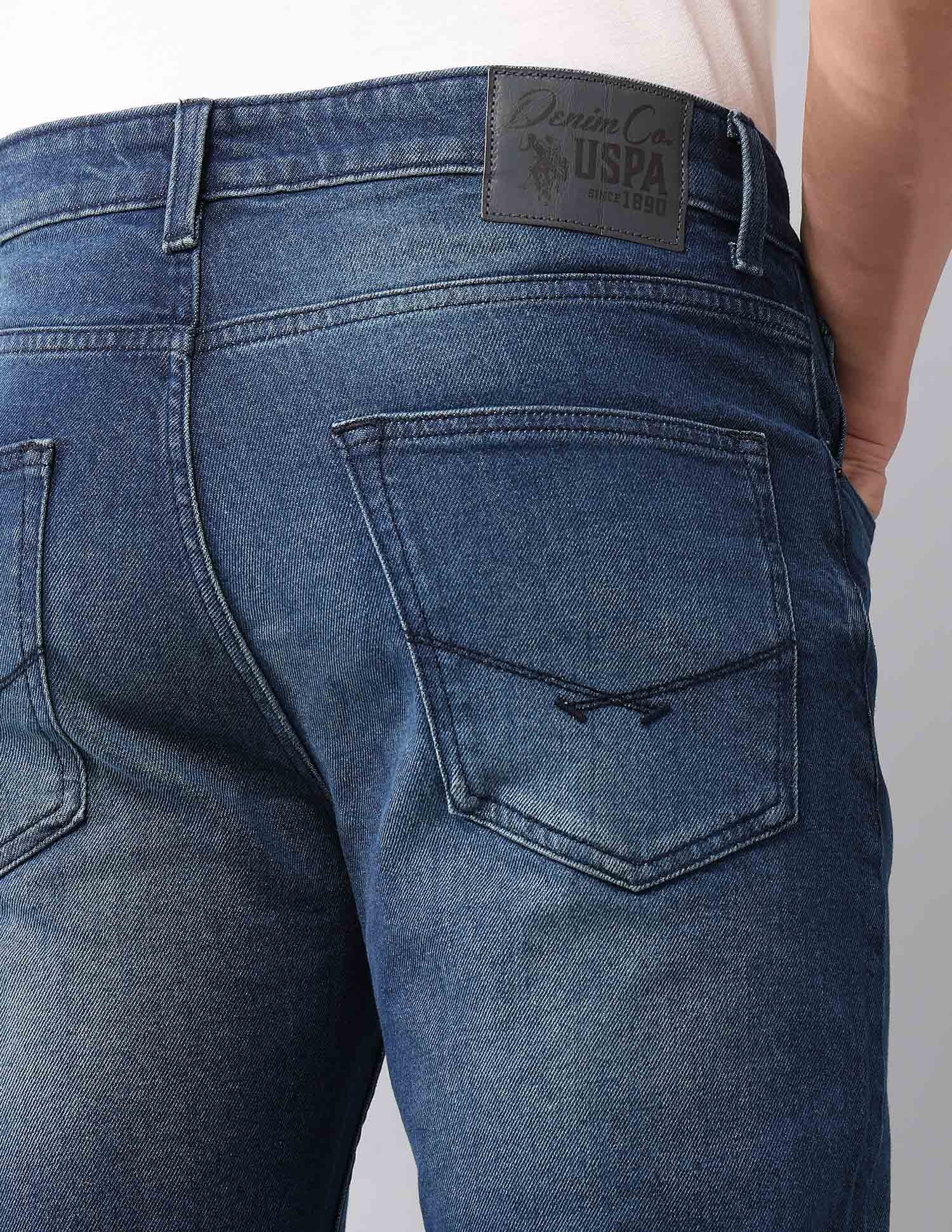 Cole Comfort Cropped Fit Blue Jeans Dark Blue - U.S. Polo Assn. India | Large