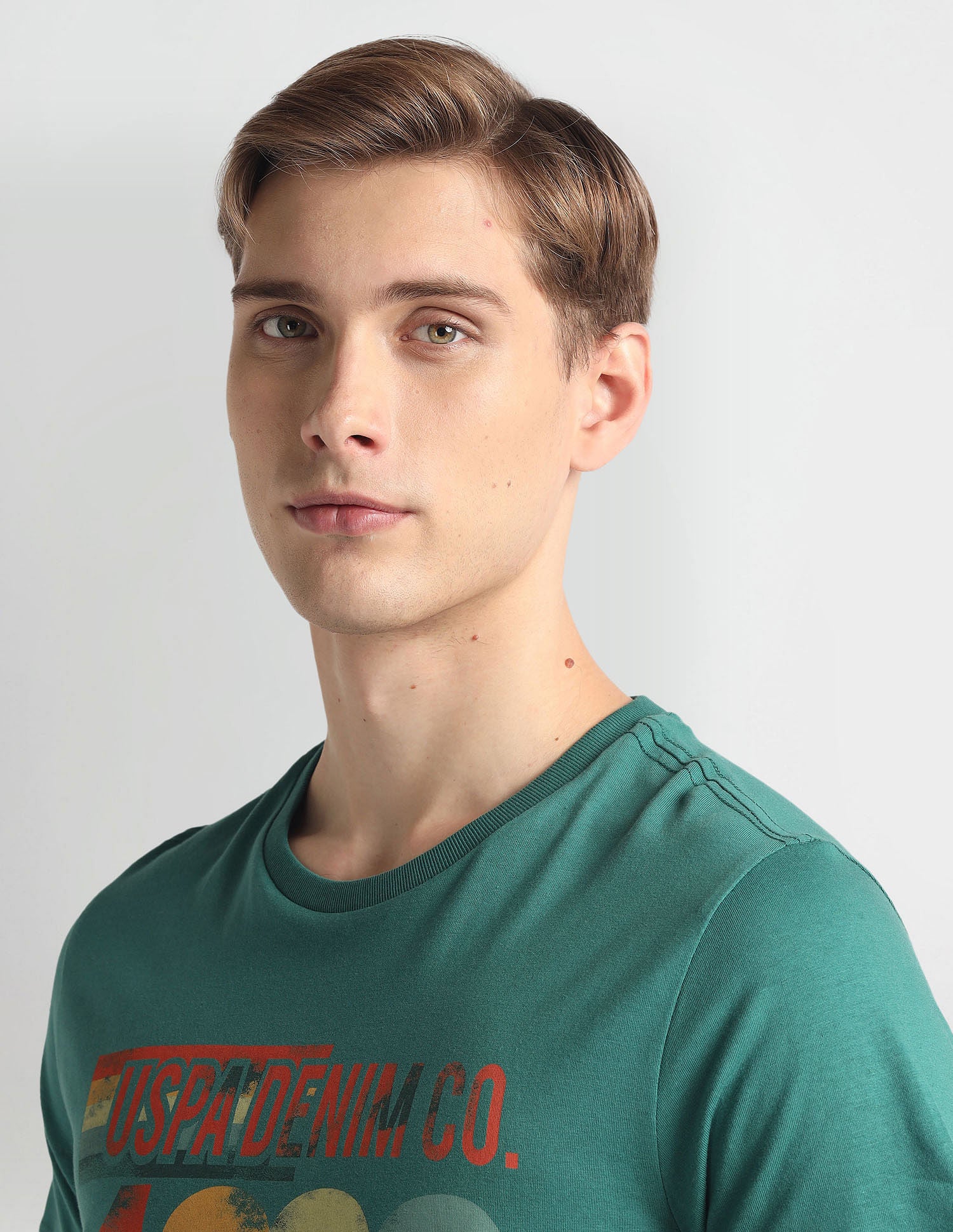 Crew Neck Brand Print T-Shirt Dark Green - U.S. Polo Assn. India | Large